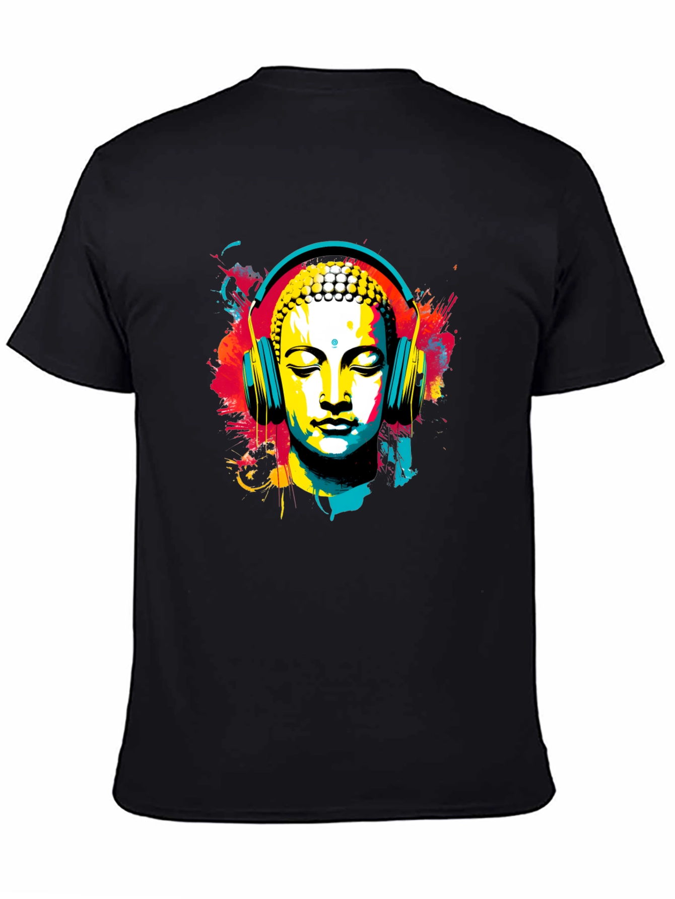 Buddha Headphone T-Shirt - Artistic Graphic Tee