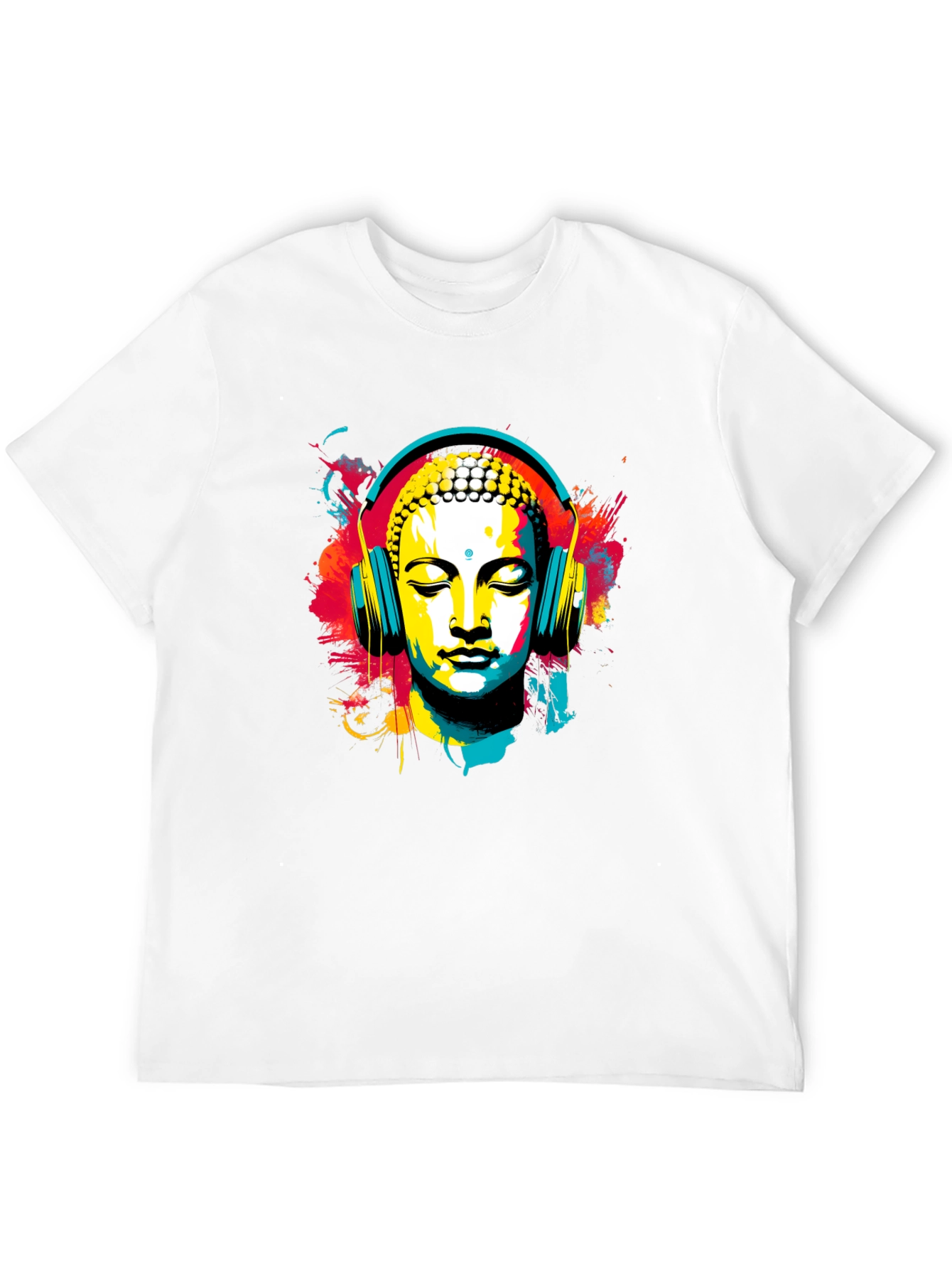 Buddha Headphone T-Shirt - Artistic Graphic Tee