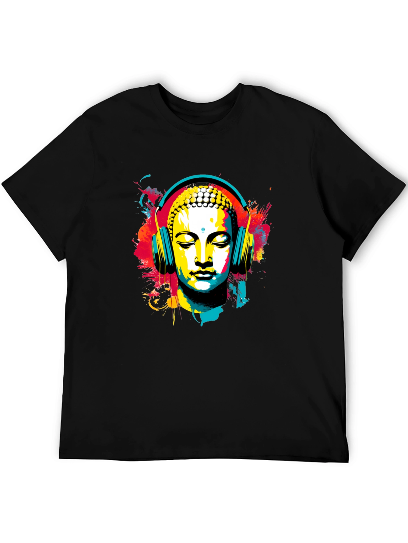 Buddha Headphone T-Shirt - Artistic Graphic Tee