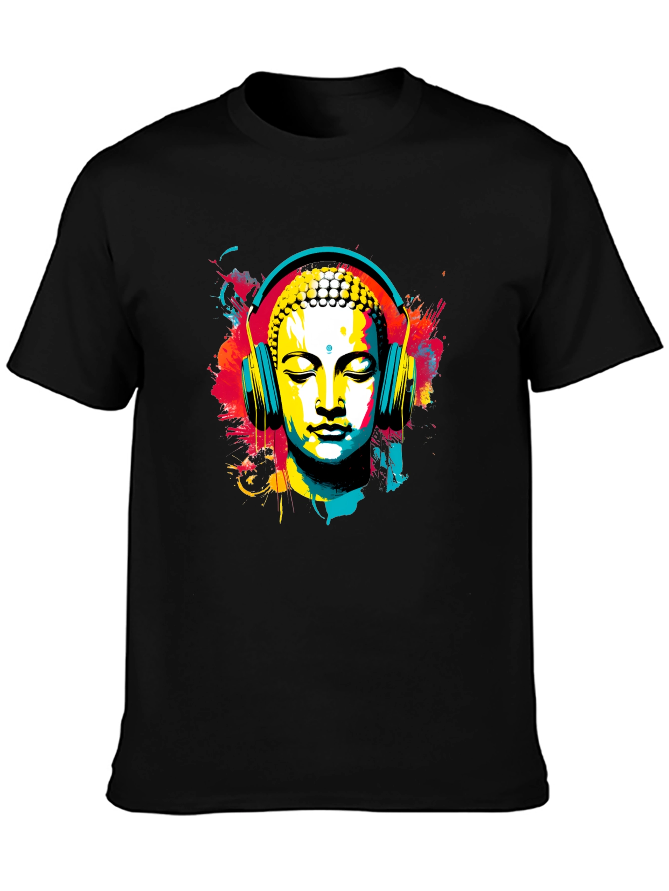 Buddha Headphone T-Shirt - Artistic Graphic Tee