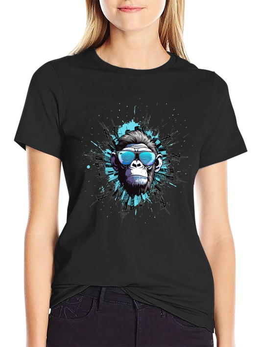 Cool Monkey Graphic Tee - Trendy Black T-Shirt