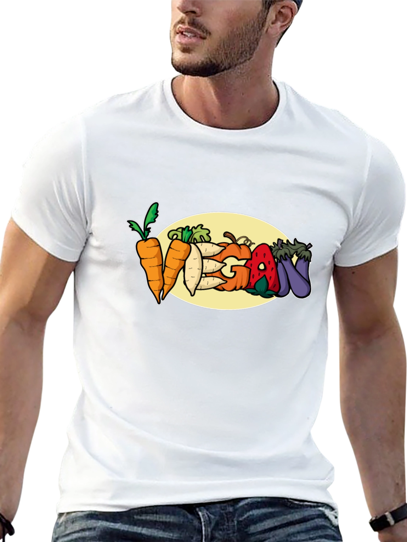 Vegan Vegetable T-Shirt: Carrots Eggplant & More!