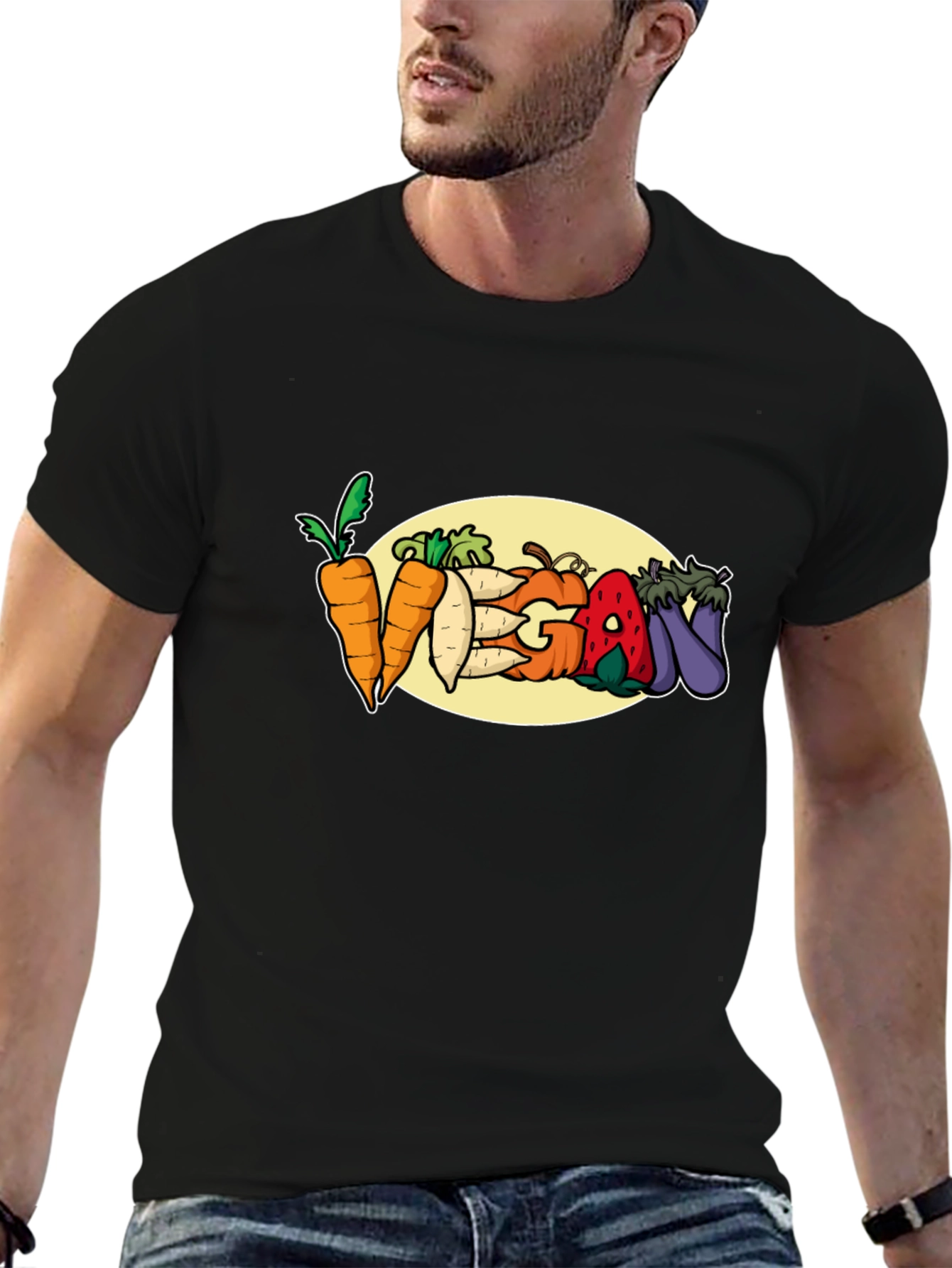 Vegan Vegetable T-Shirt: Carrots Eggplant & More!