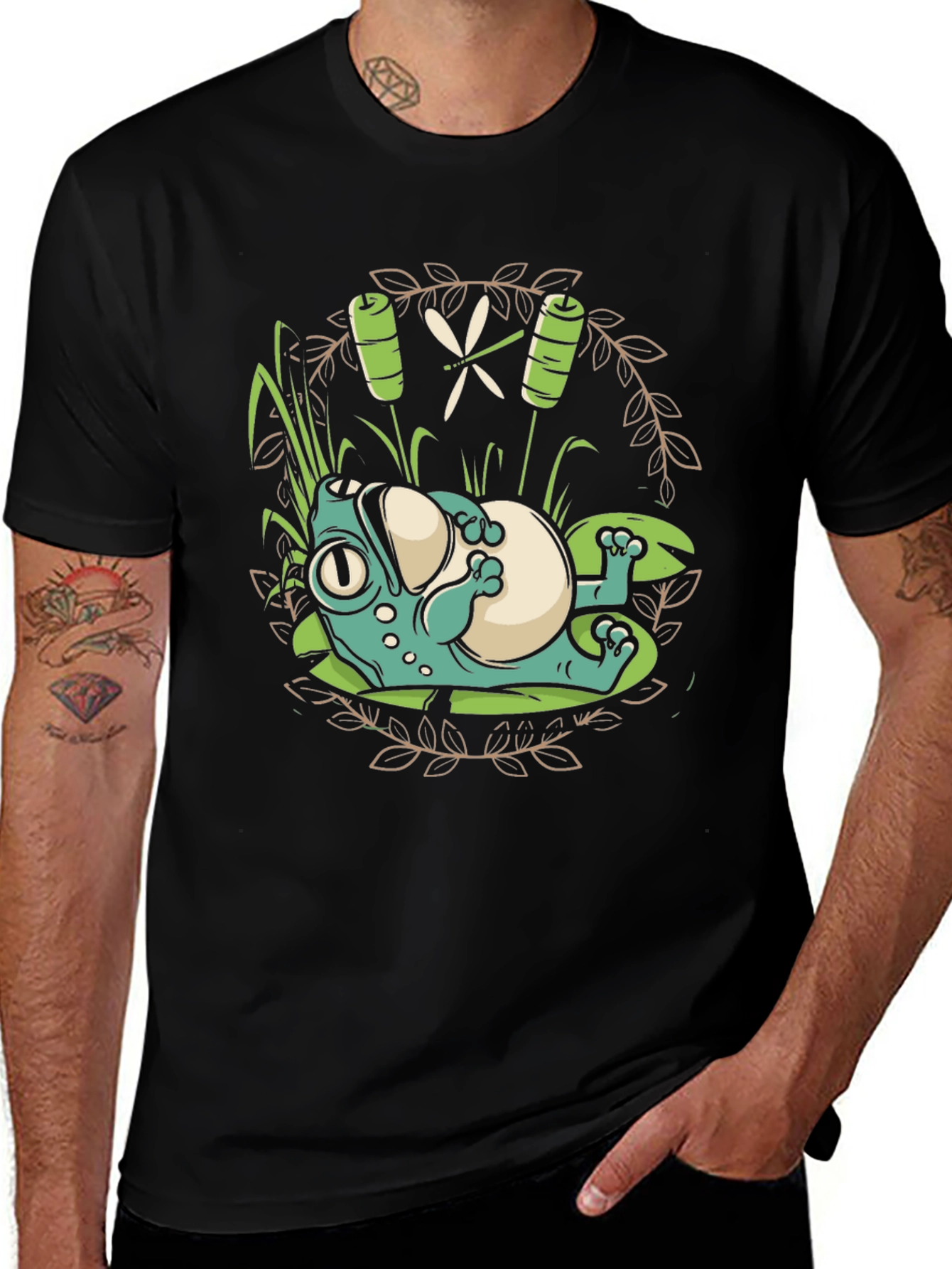 Lazy Frog Graphic Tee - Relaxed Style