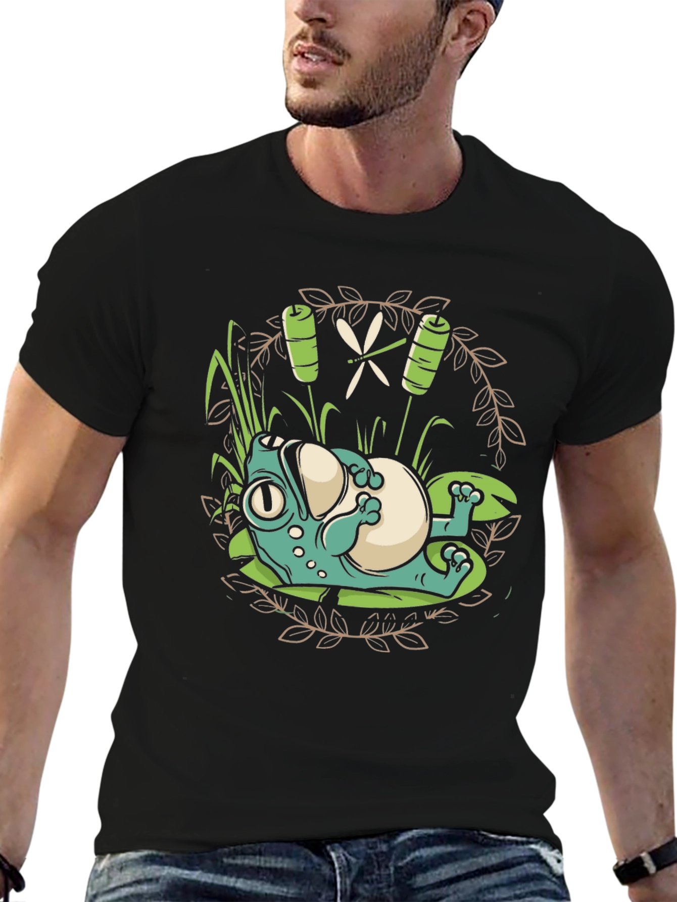 Lazy Frog Graphic Tee - Relaxed Style