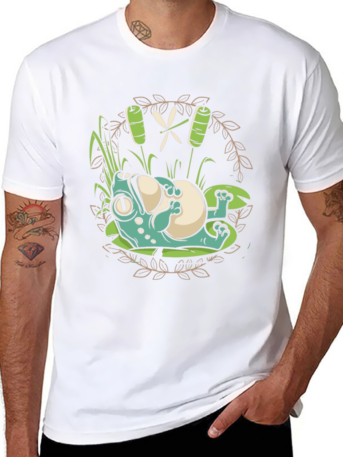 Lazy Frog Graphic Tee - Relaxed Style