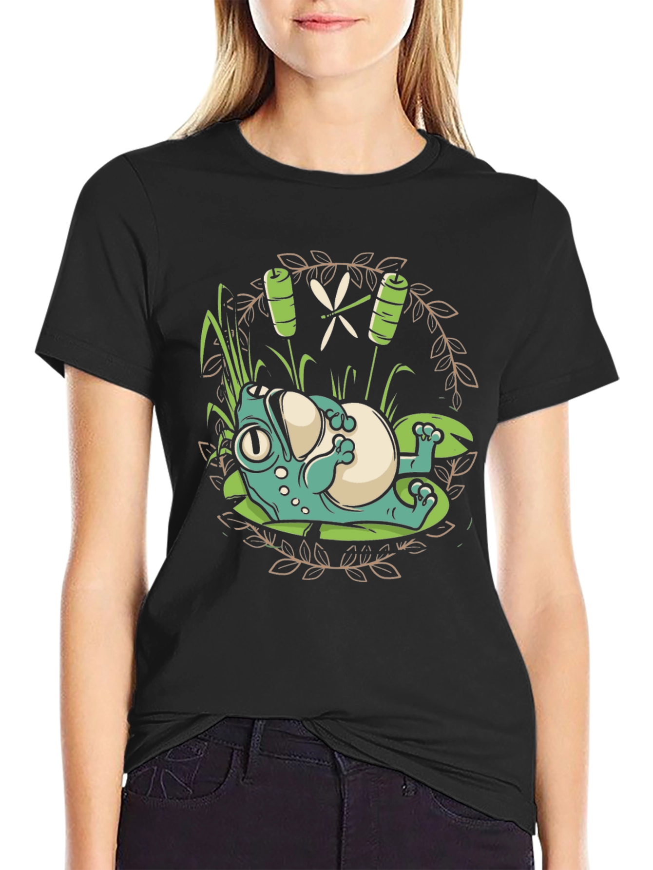 Lazy Frog Graphic Tee - Relaxed Style