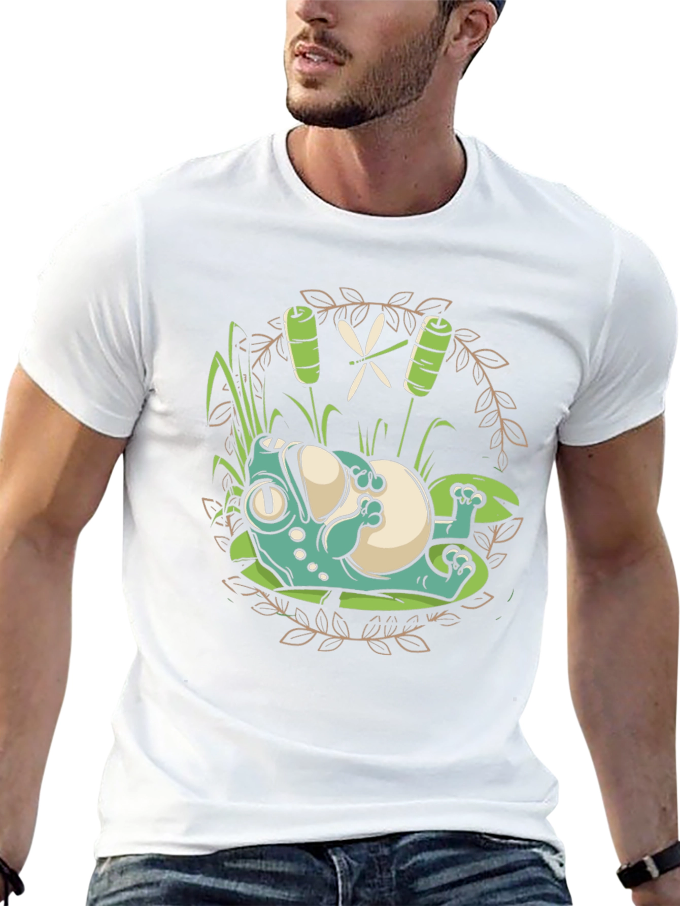 Lazy Frog Graphic Tee - Relaxed Style