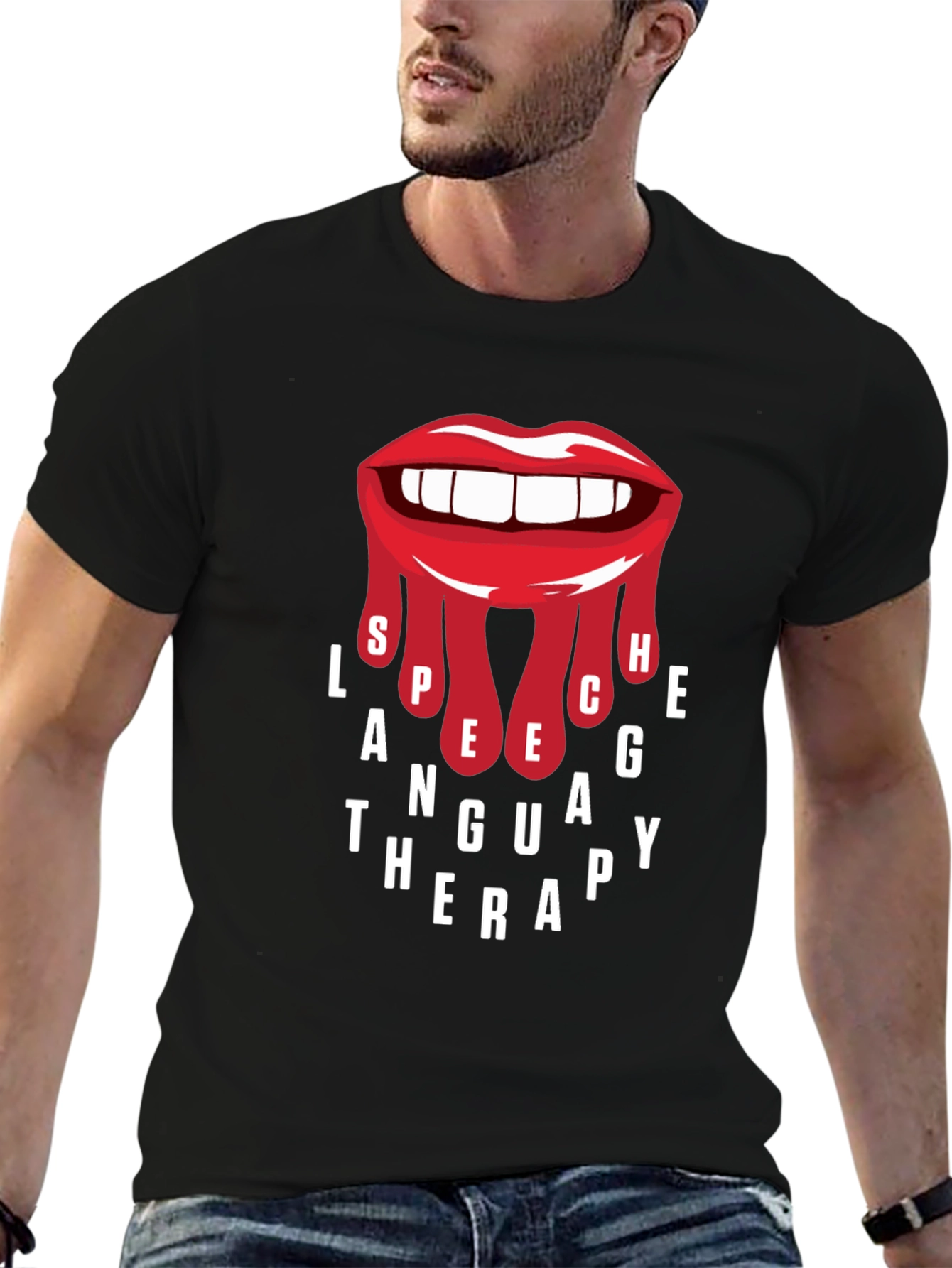 Speech Language Therapy T-Shirt - Red Lips Design