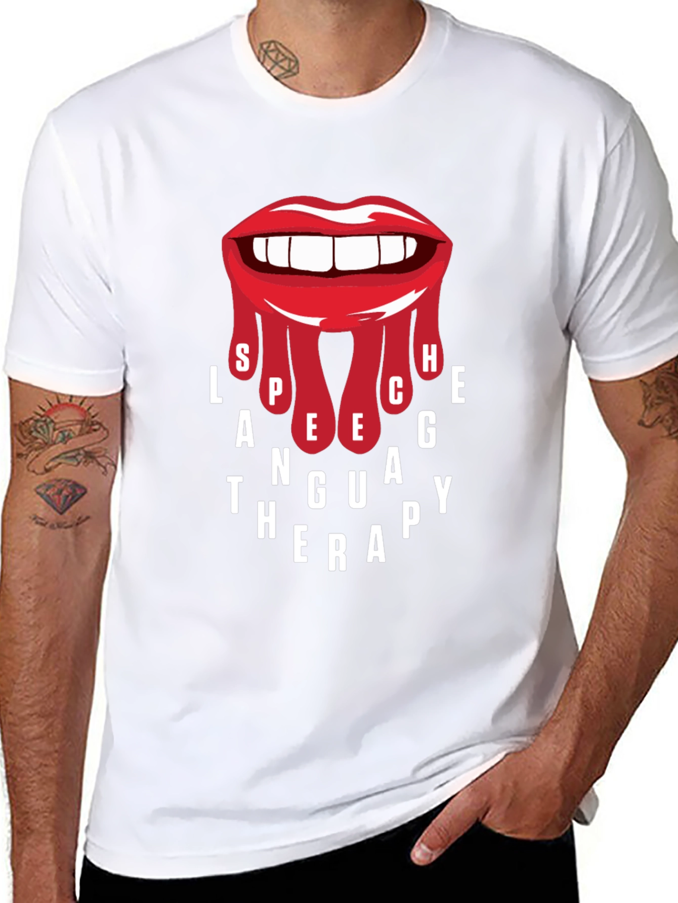 Speech Language Therapy T-Shirt - Red Lips Design