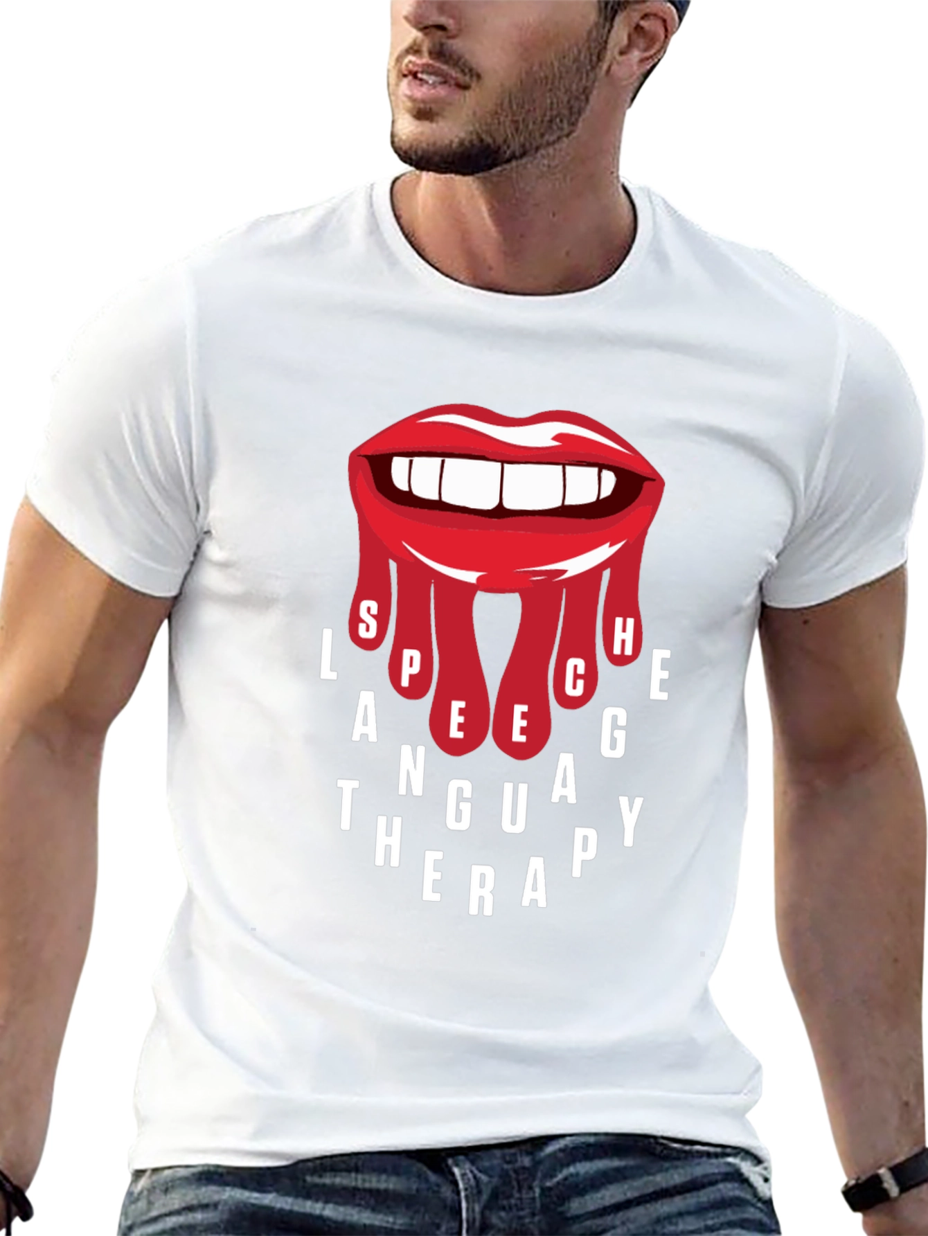 Speech Language Therapy T-Shirt - Red Lips Design