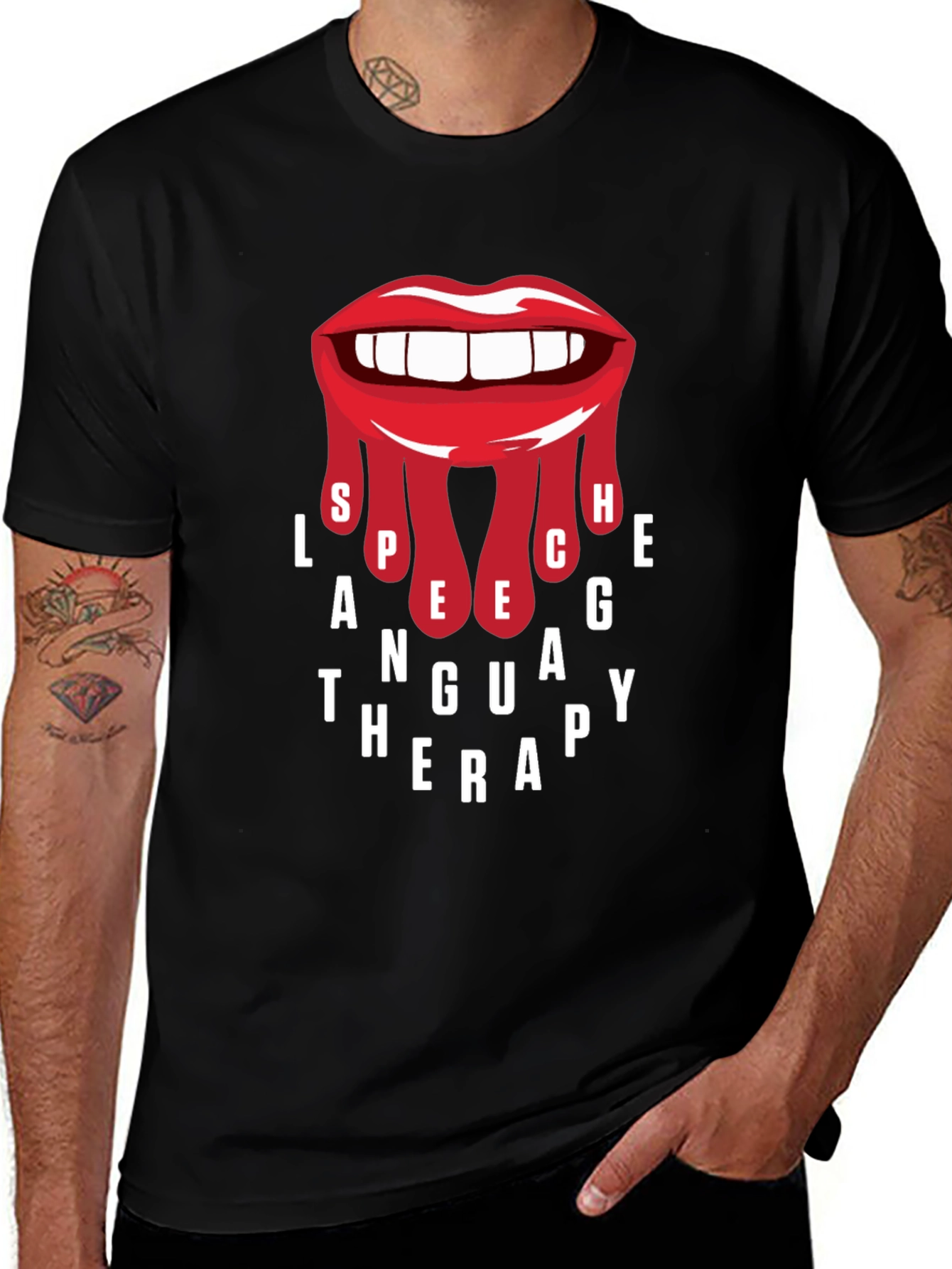 Speech Language Therapy T-Shirt - Red Lips Design
