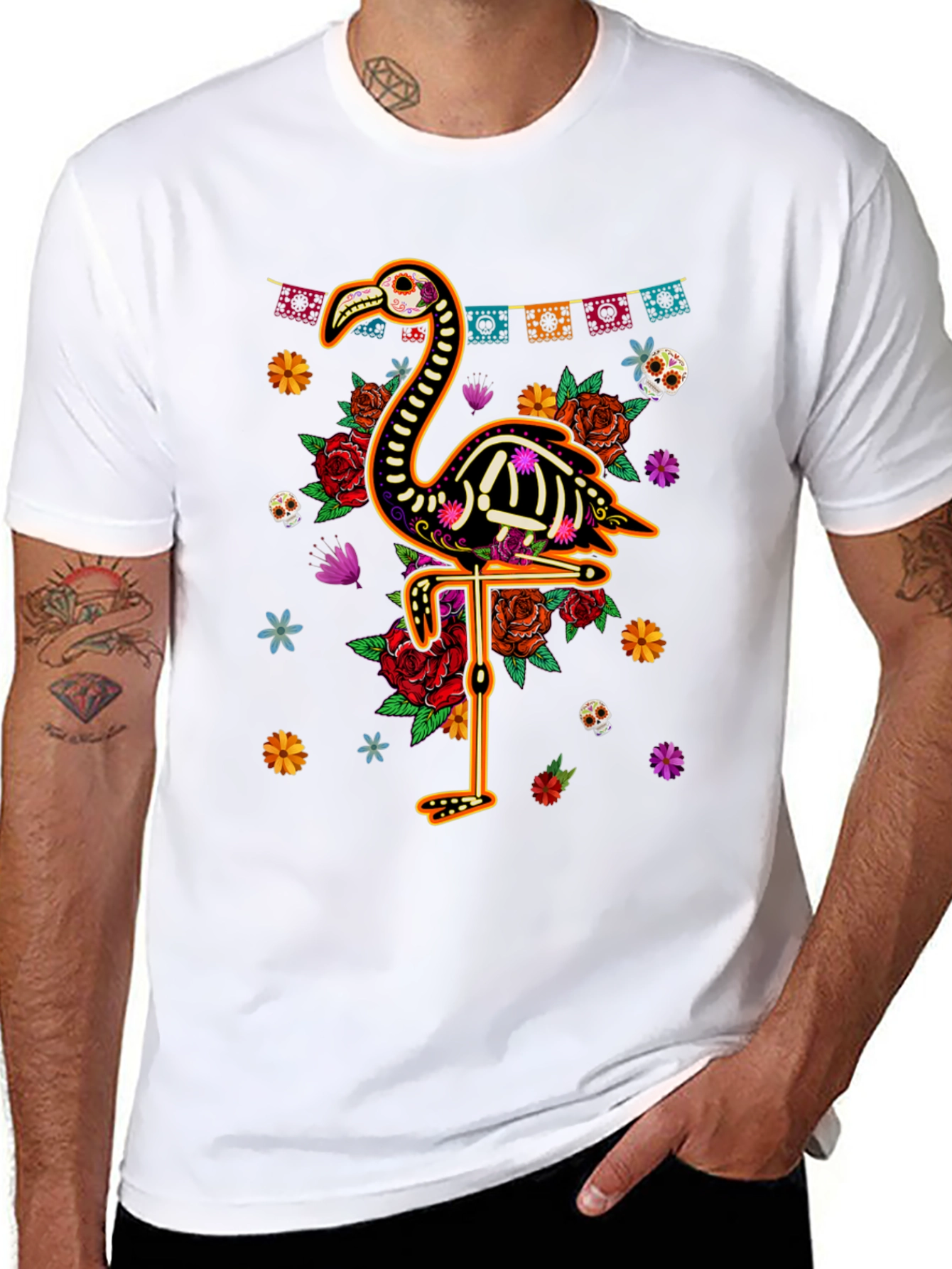Day of the Dead Flamingo T-Shirt
