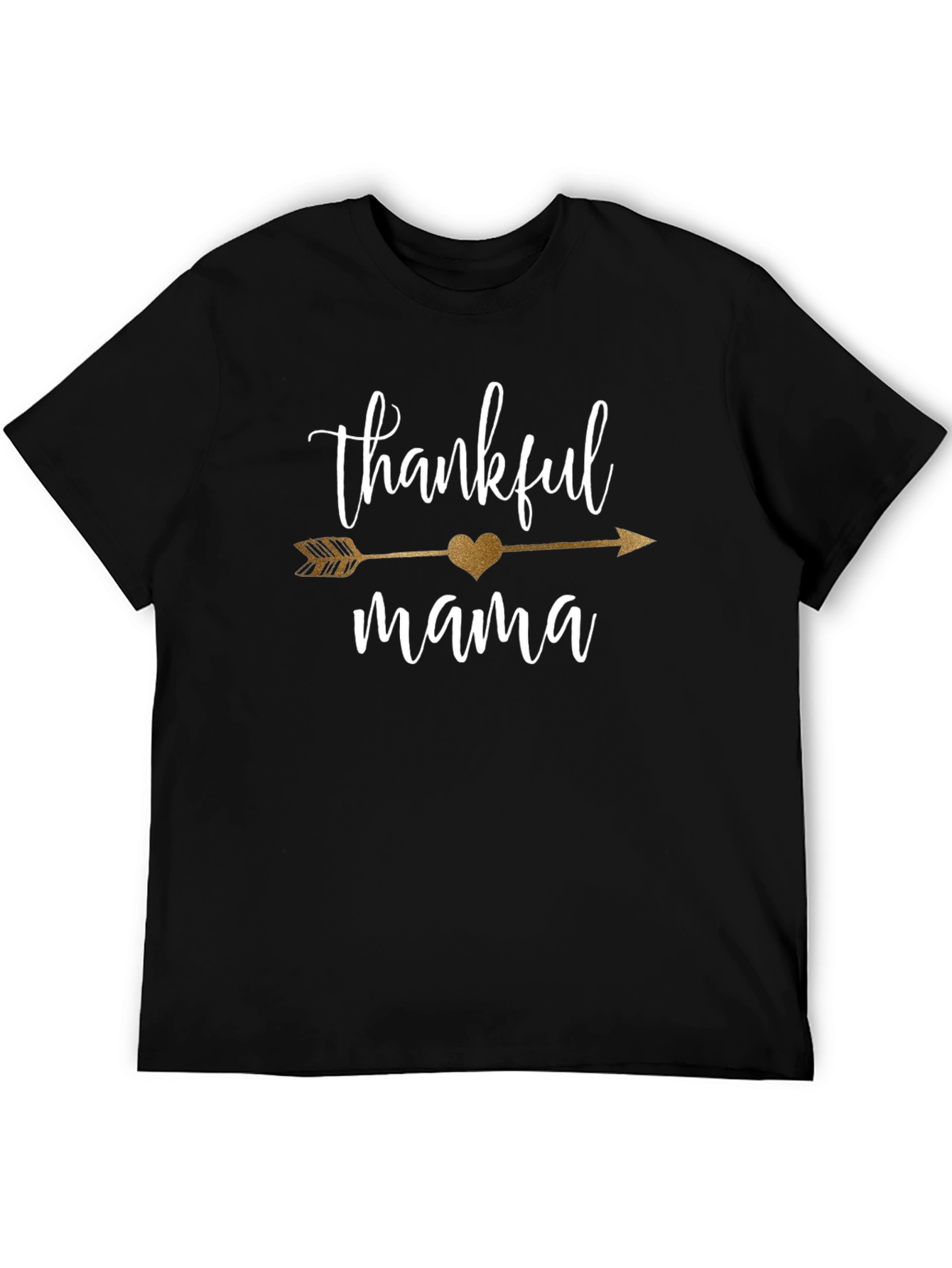 Thankful Mama Arrow Heart Black T-Shirt
