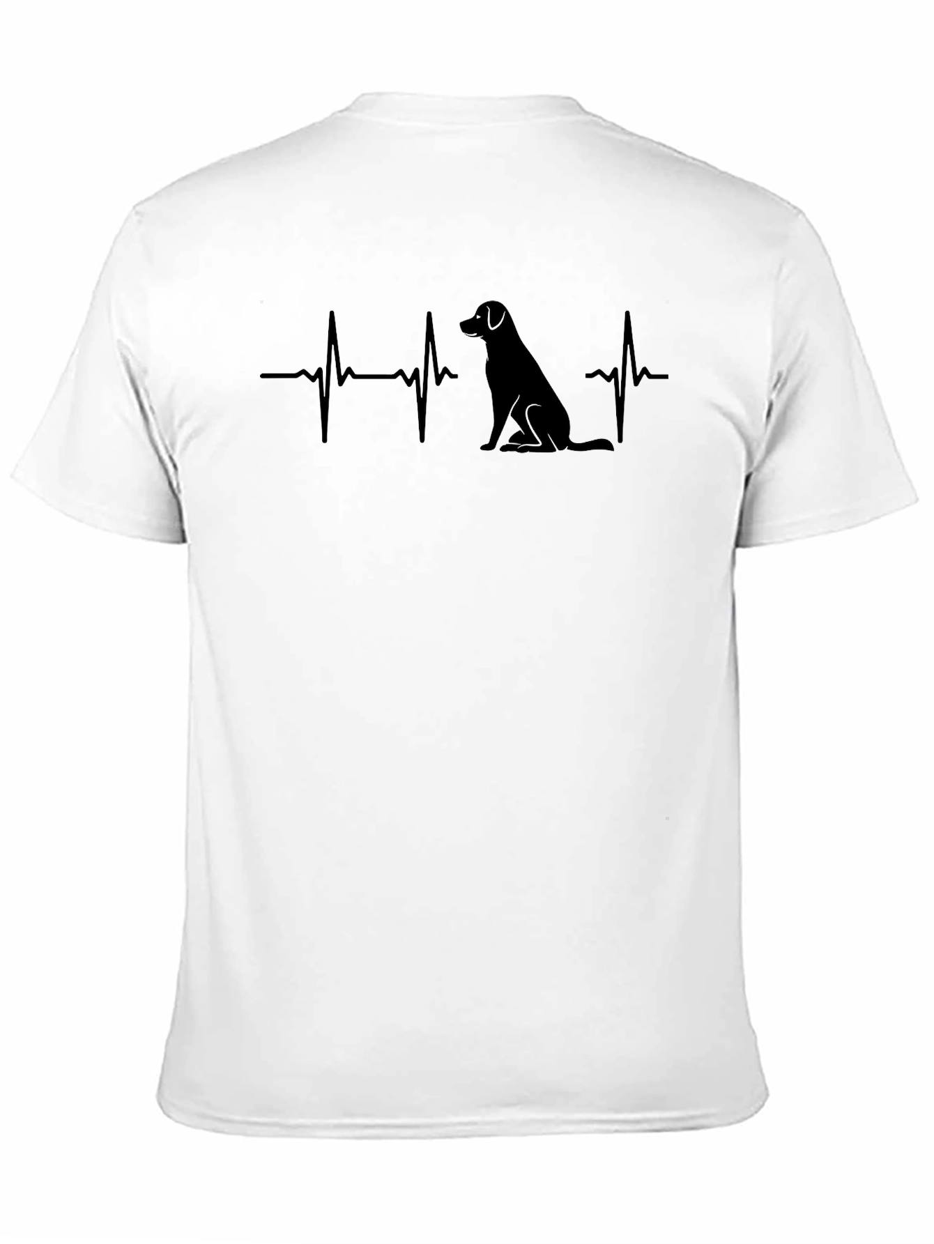 Dog Heartbeat Graphic Tee - Black Cotton