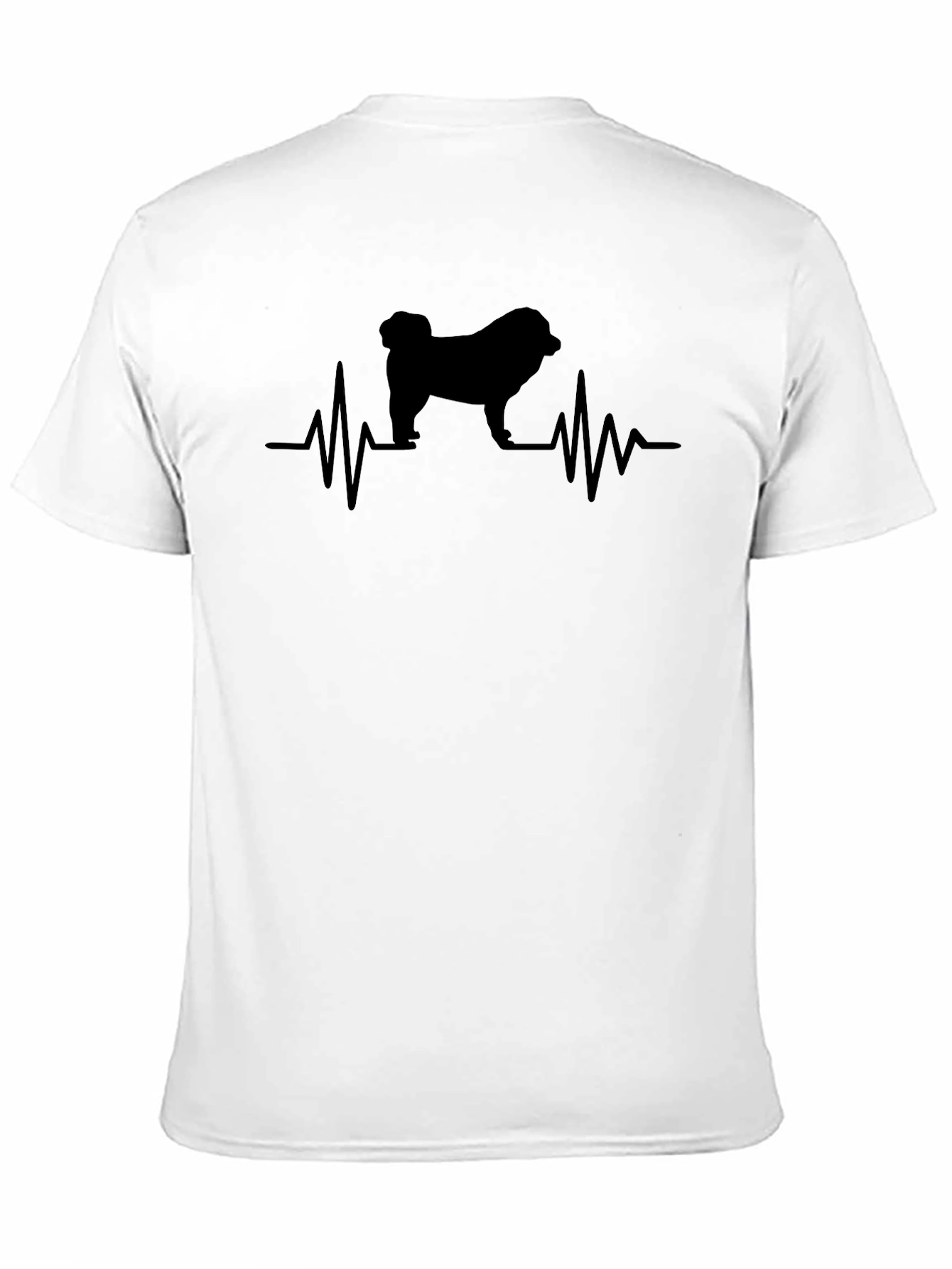 Pug Heartbeat T-Shirt - Black