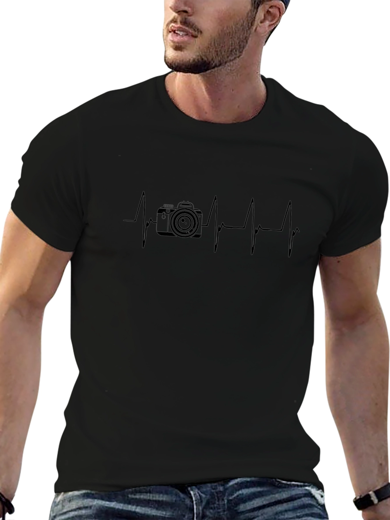 Camera Heartbeat T-Shirt - Photographers Essential!