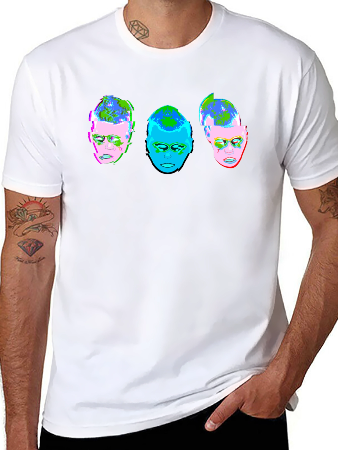Abstract Face T-Shirt - Unique Graphic Tee
