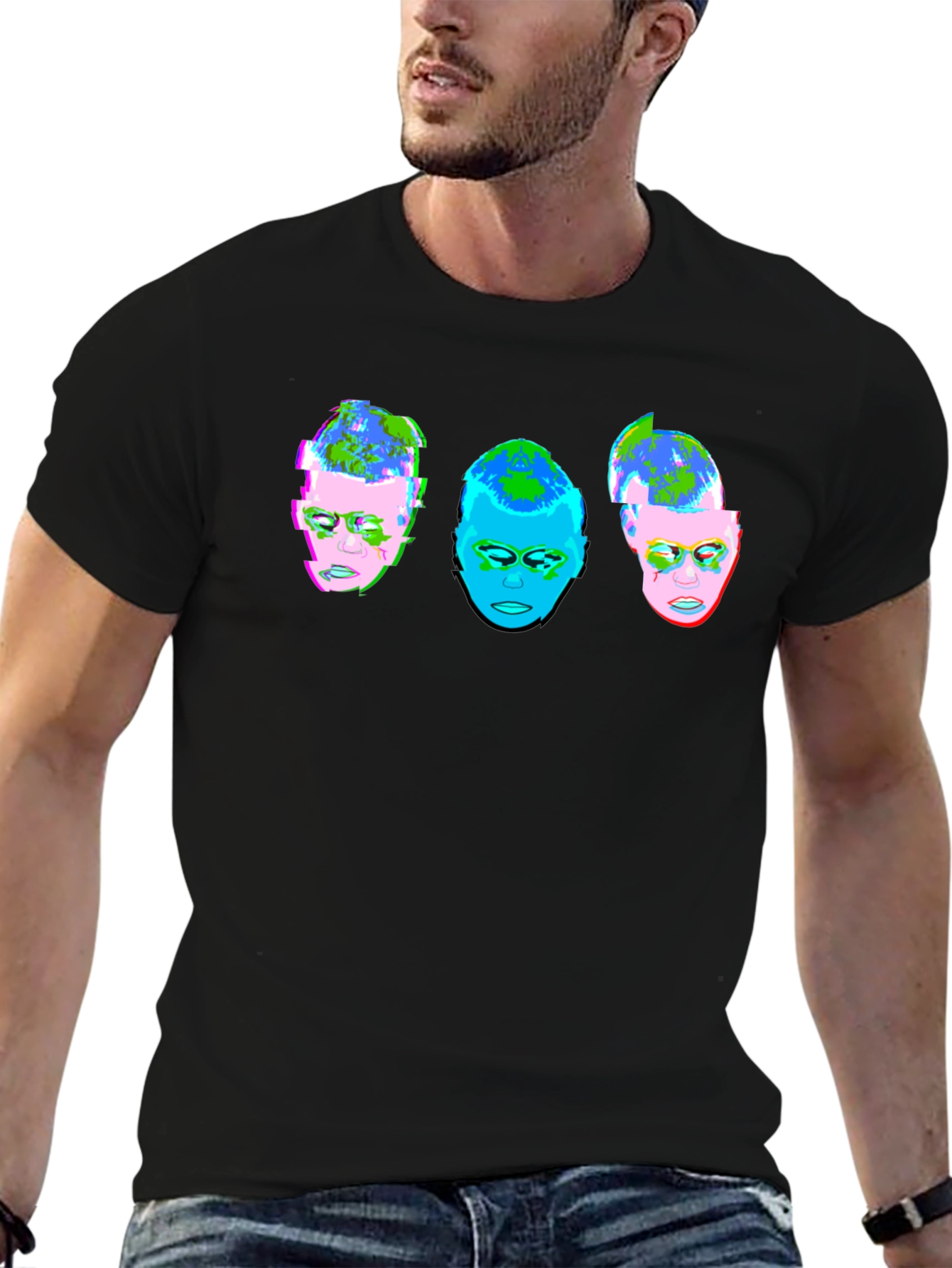 Abstract Face T-Shirt - Unique Graphic Tee