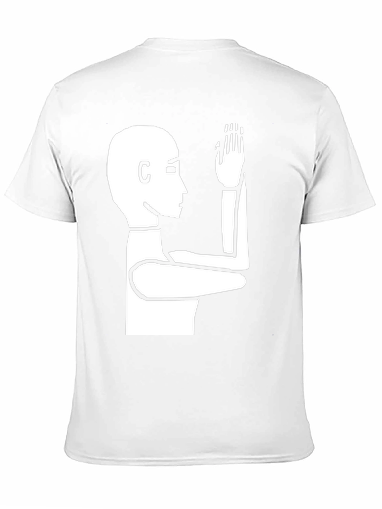 Unique Graphic Tee: Stick Figure Raising Hand