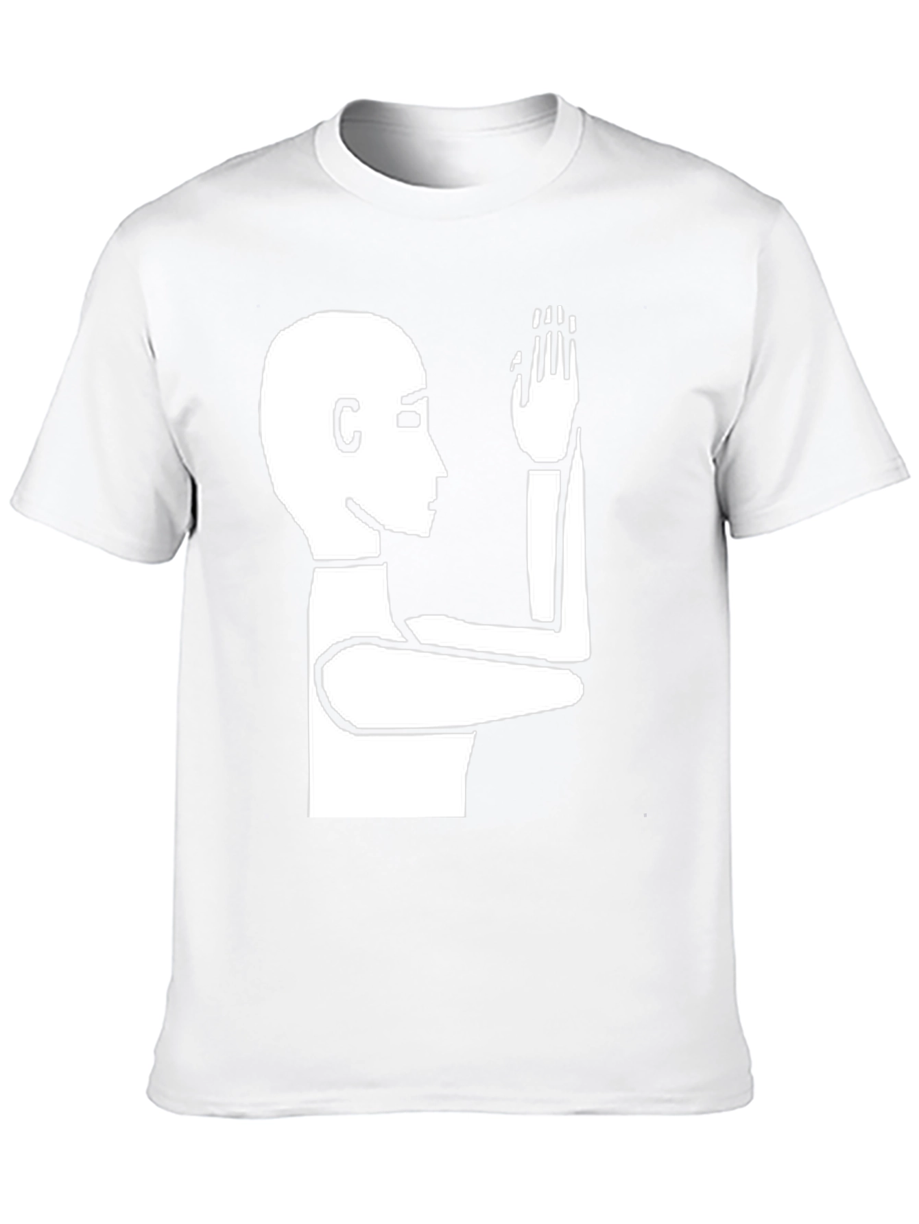 Unique Graphic Tee: Stick Figure Raising Hand
