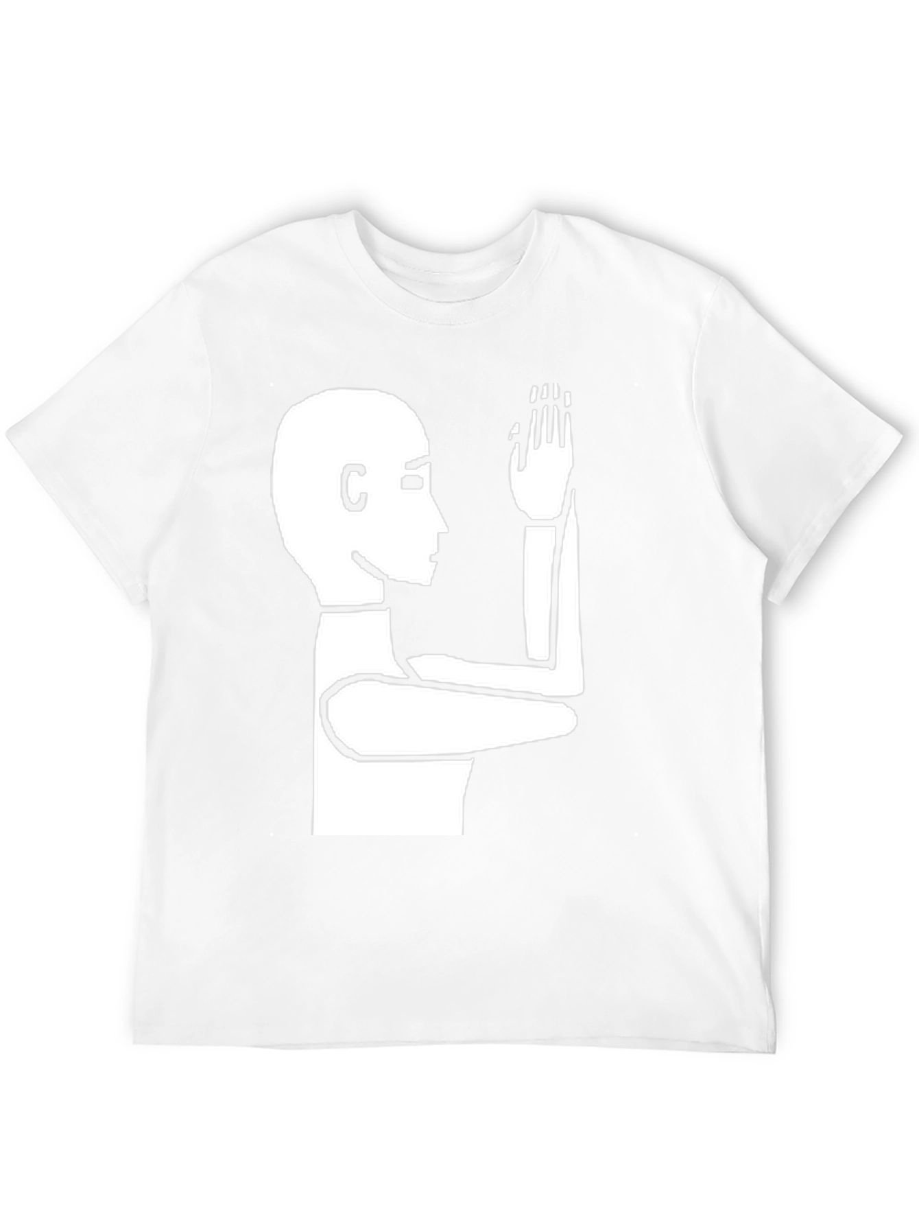 Unique Graphic Tee: Stick Figure Raising Hand