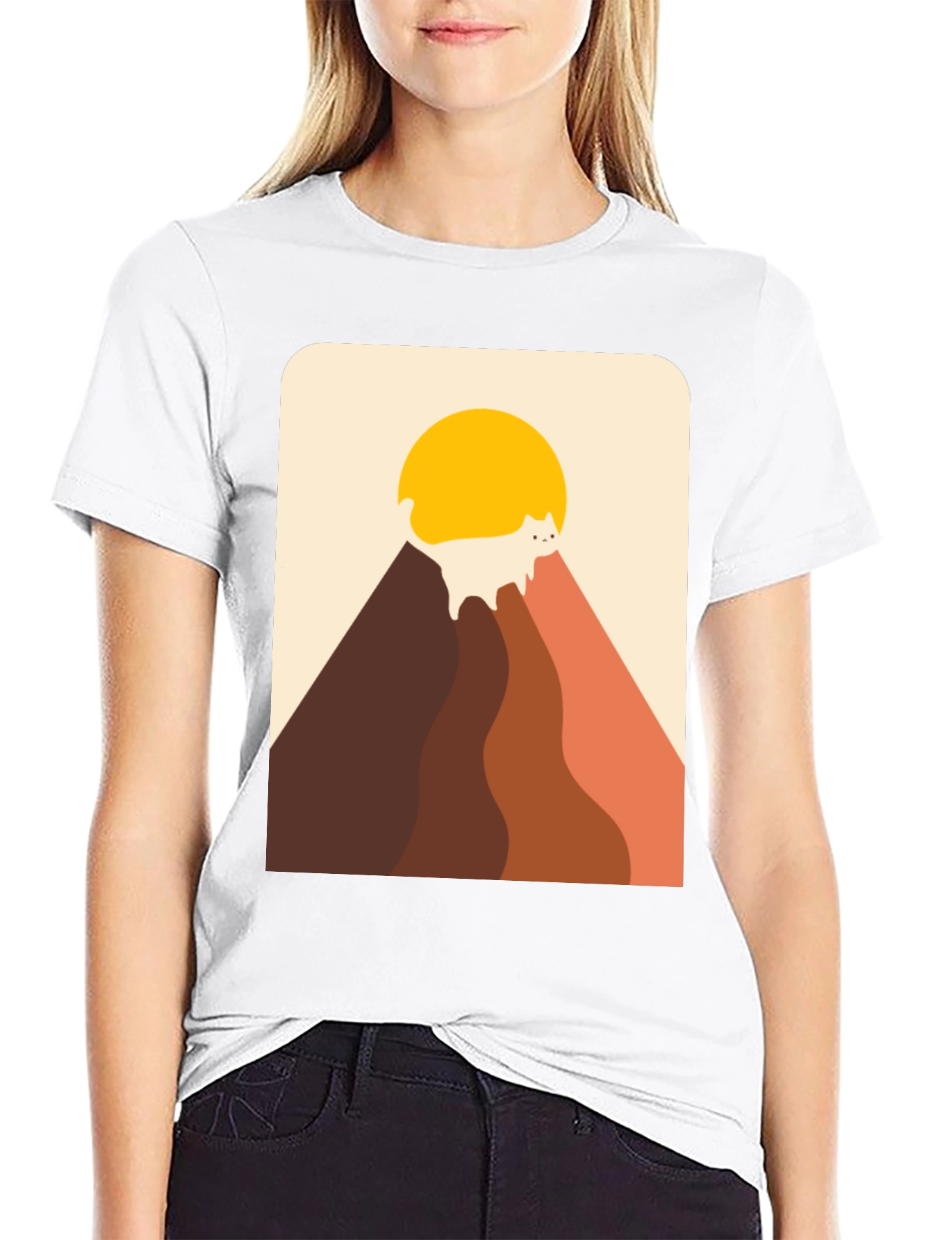 Retro Cat Mountain T-Shirt