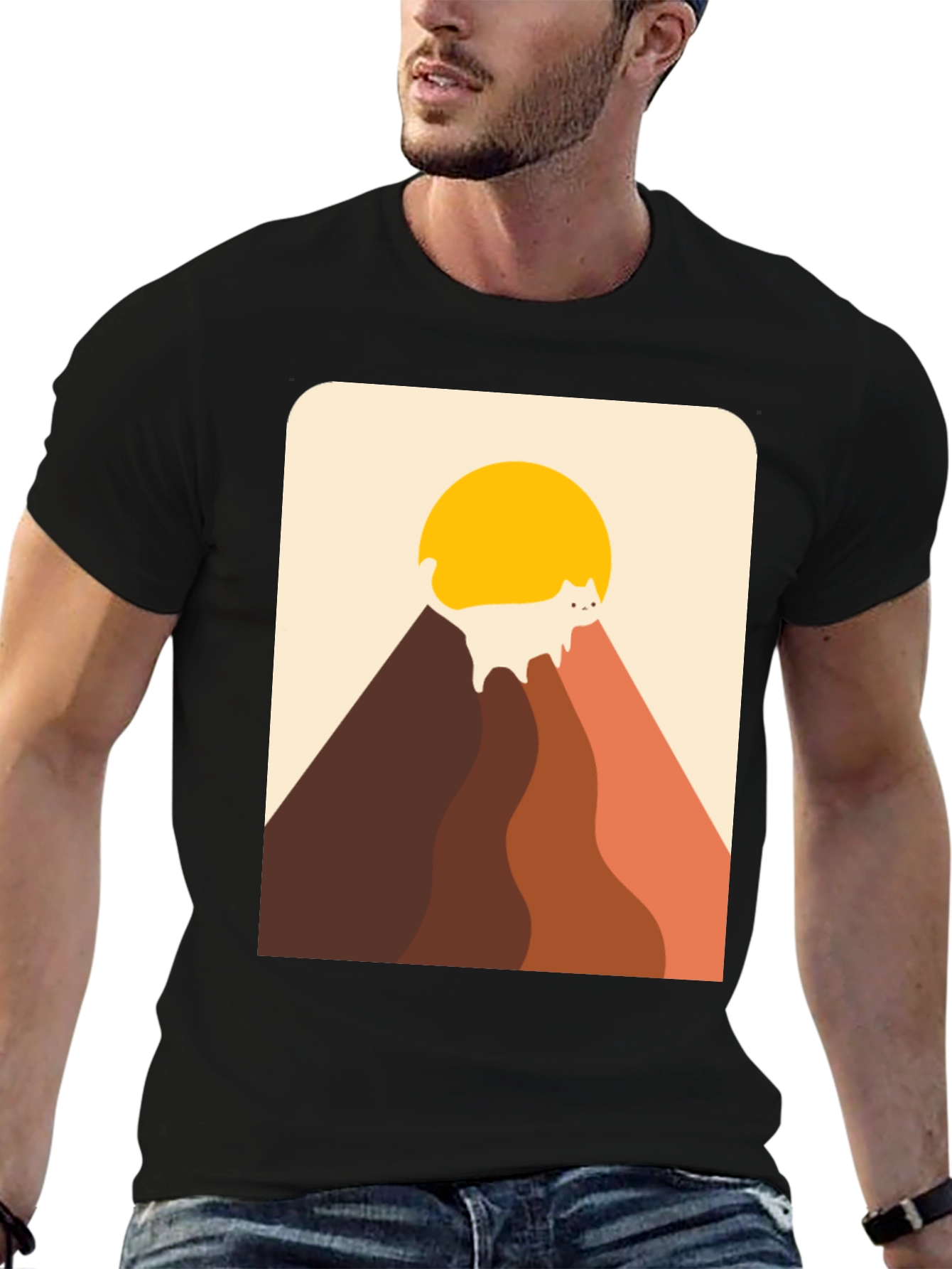 Retro Cat Mountain T-Shirt