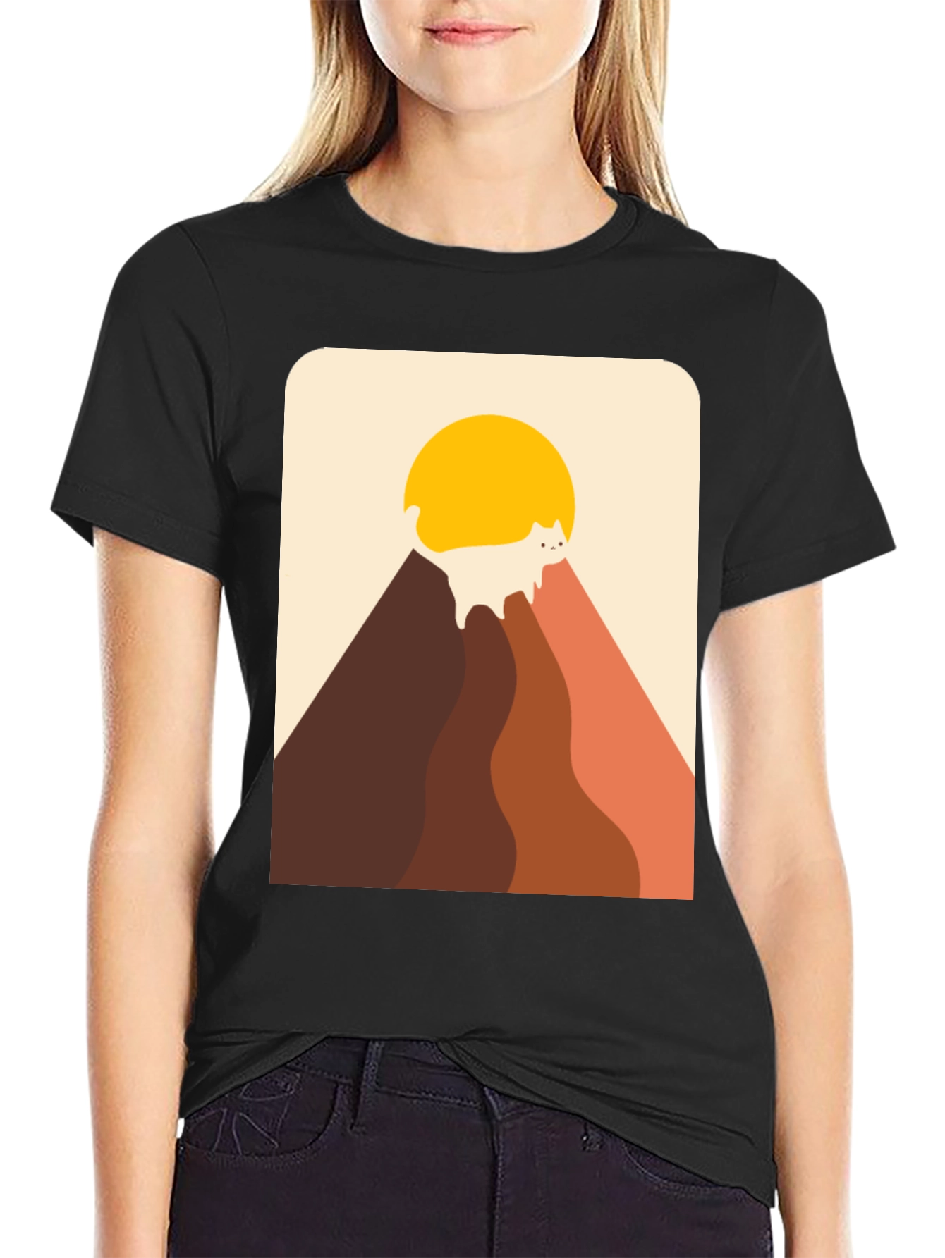 Retro Cat Mountain T-Shirt