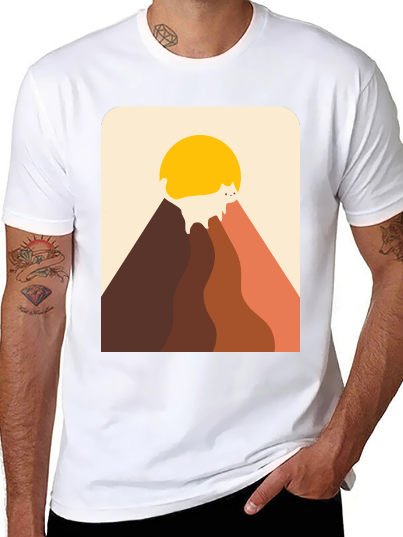 Retro Cat Mountain T-Shirt