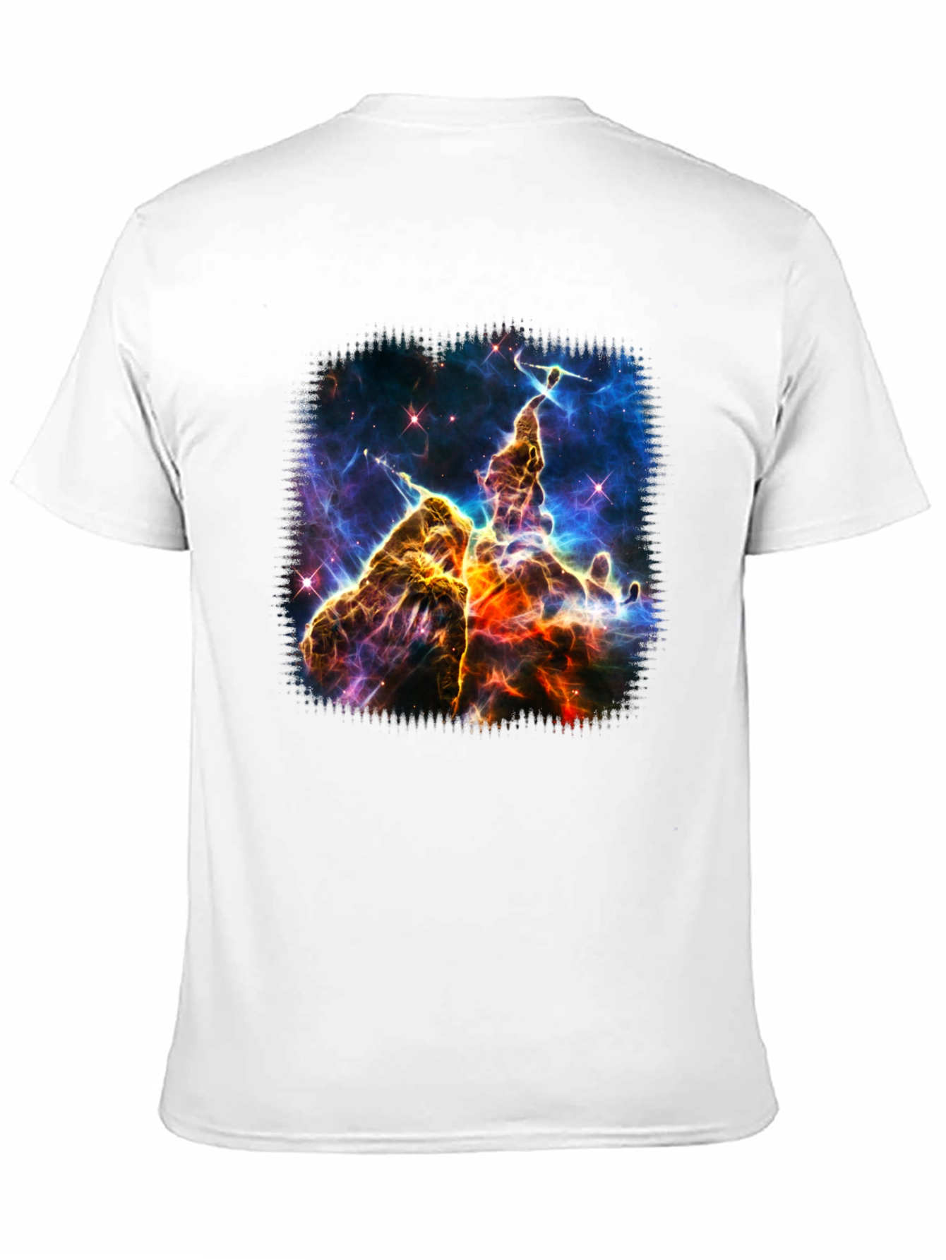 Nebula Print Black Crew Neck T-Shirt