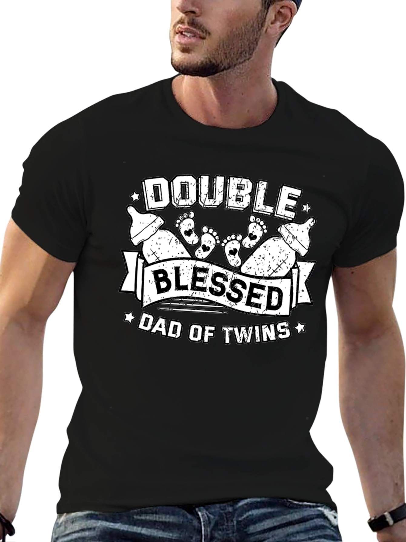 Double Blessed Dad of Twins T-Shirt