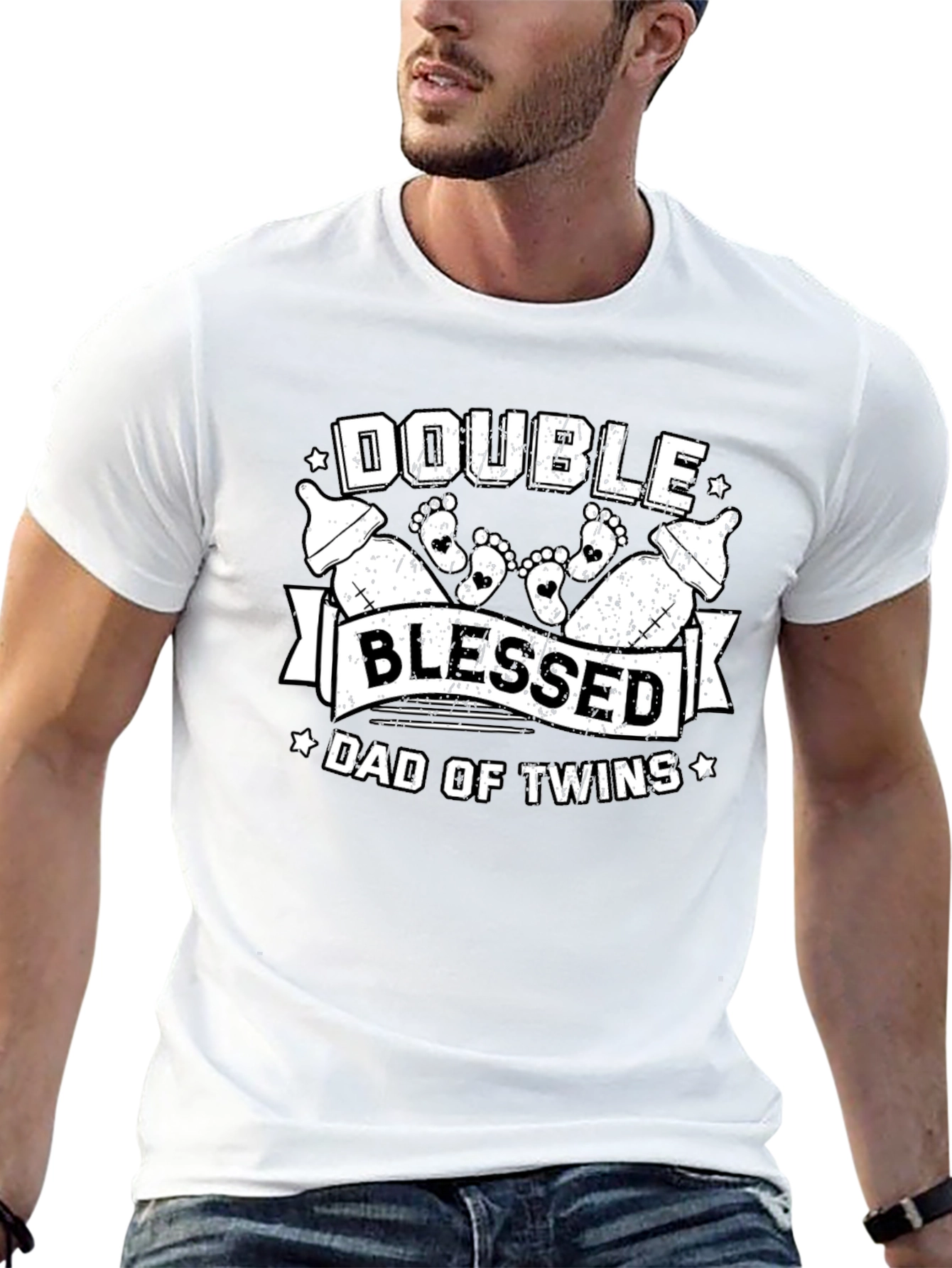 Double Blessed Dad of Twins T-Shirt
