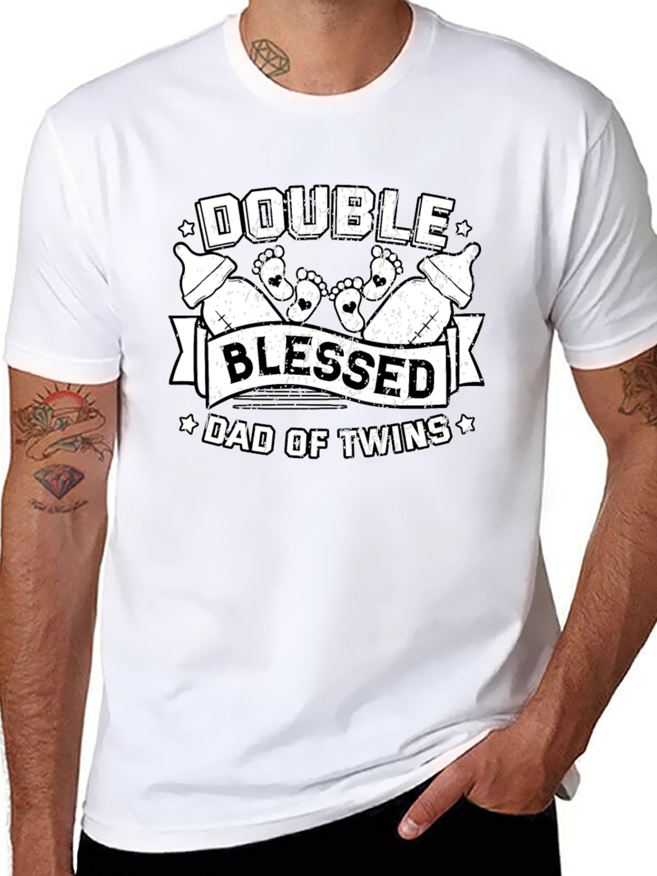 Double Blessed Dad of Twins T-Shirt