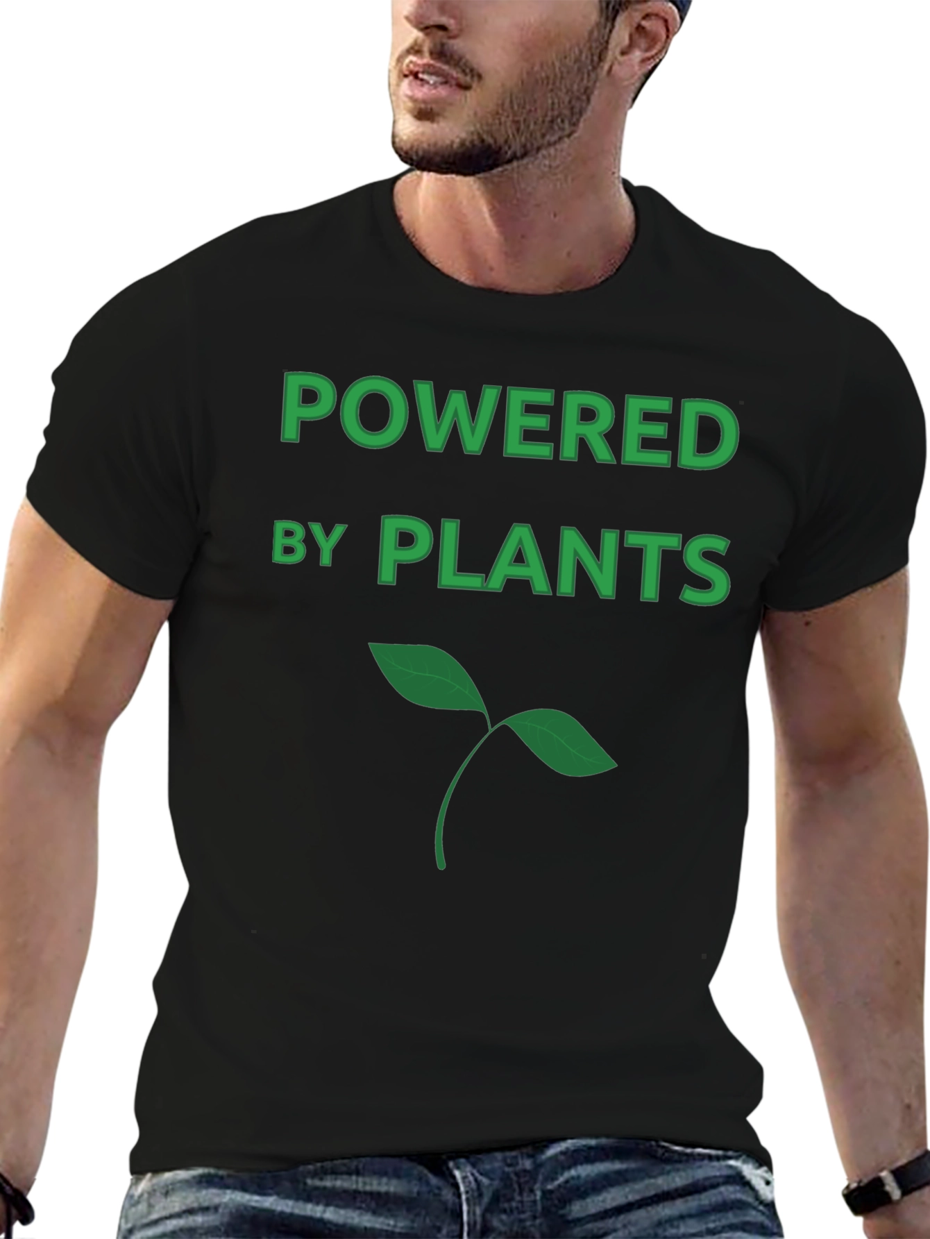 Powered by Plants Black Graphic Tee - Vegan Apparel