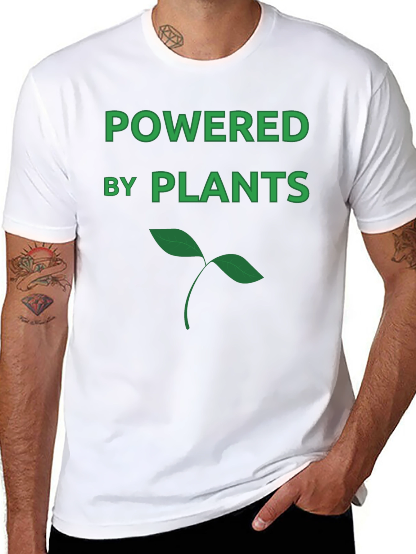 Powered by Plants Black Graphic Tee - Vegan Apparel