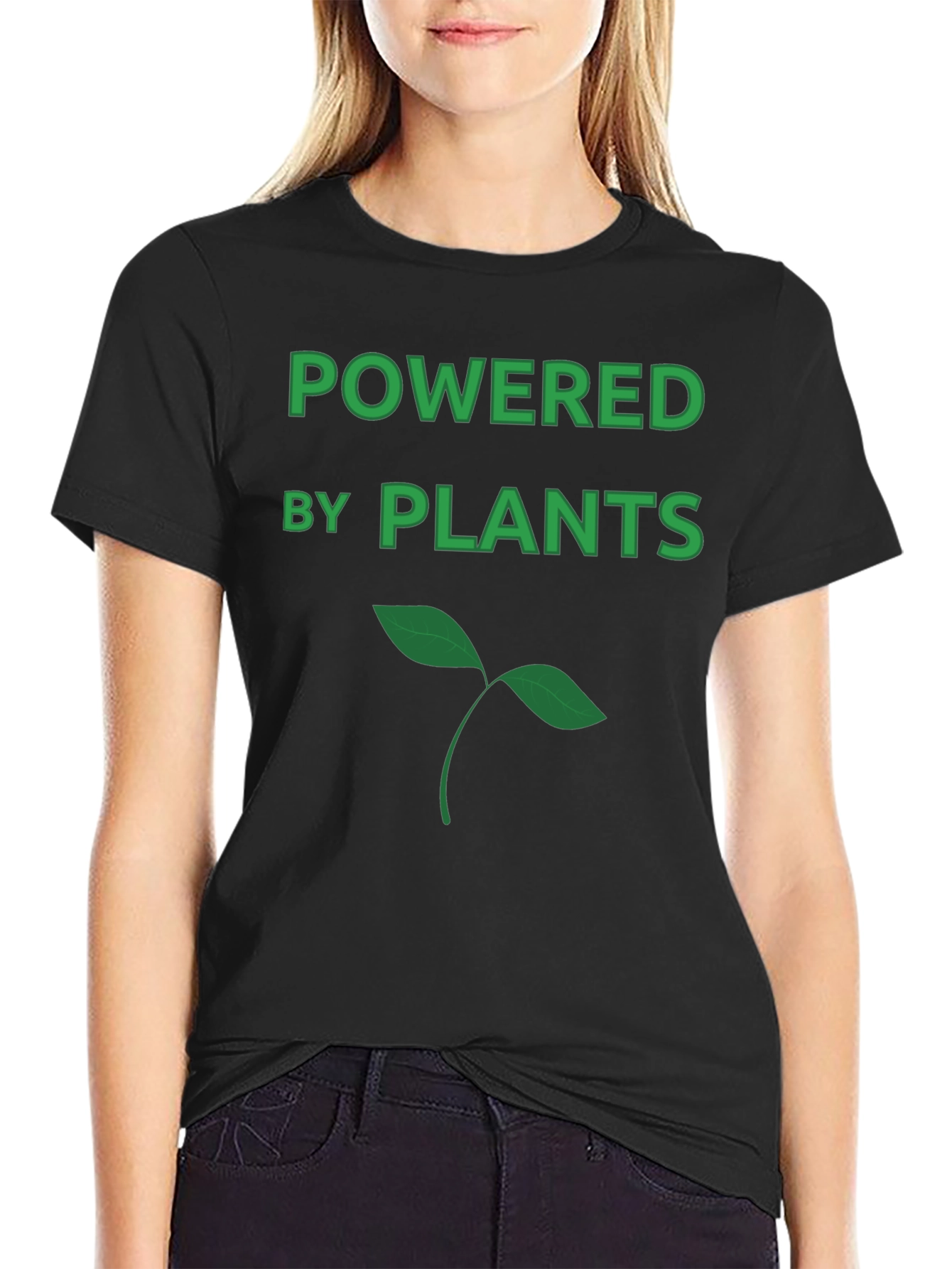 Powered by Plants Black Graphic Tee - Vegan Apparel