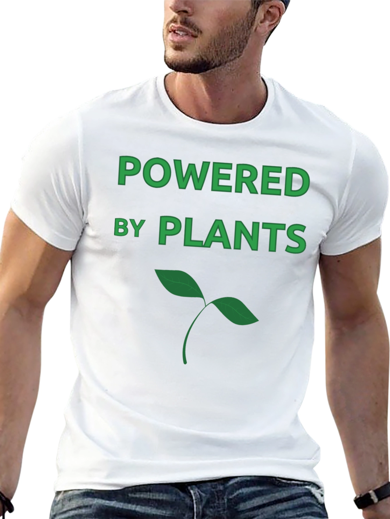 Powered by Plants Black Graphic Tee - Vegan Apparel