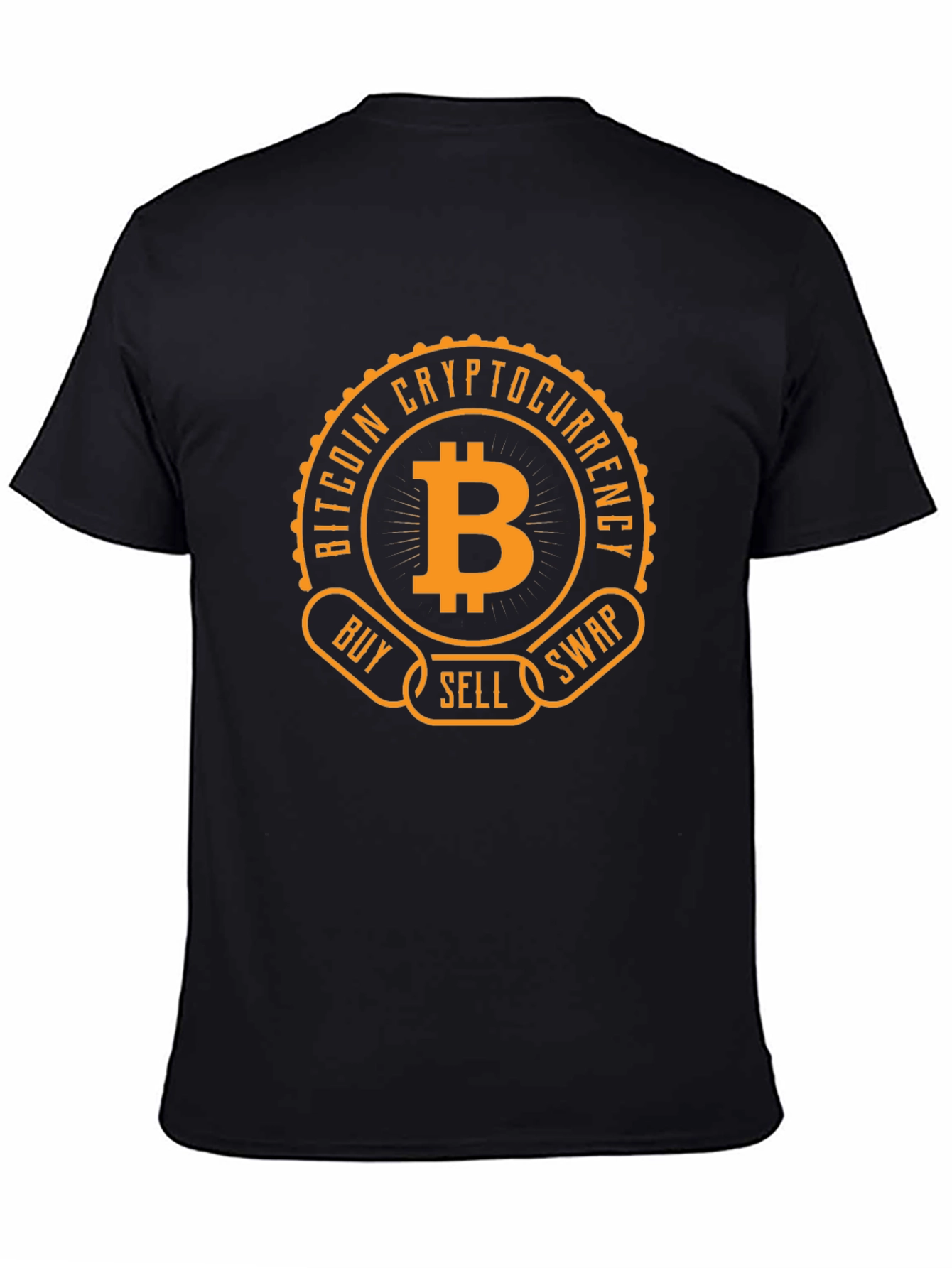 Bitcoin Cryptocurrency Buy Sell Swap Black T-Shirt
