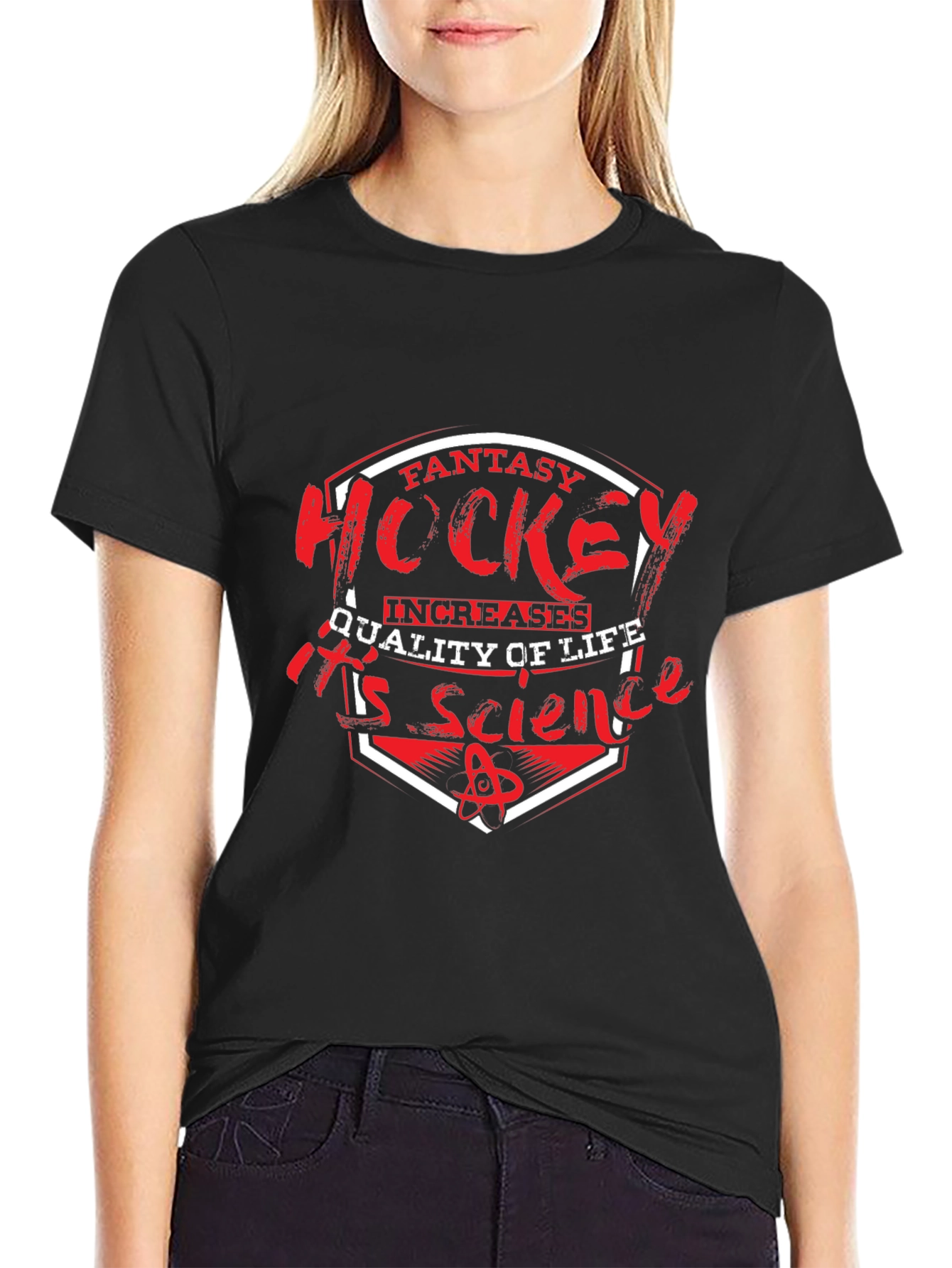 Fantasy Hockey is Science Black T-Shirt