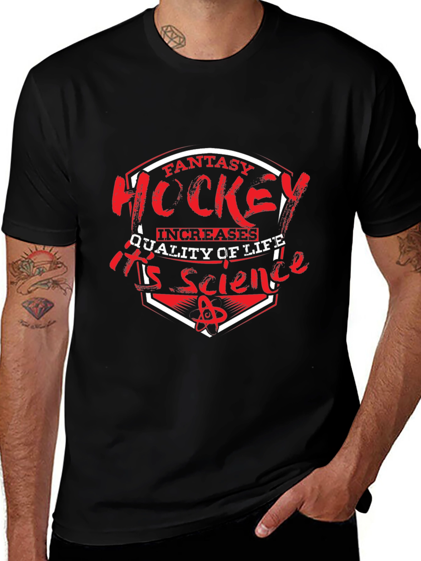 Fantasy Hockey is Science Black T-Shirt