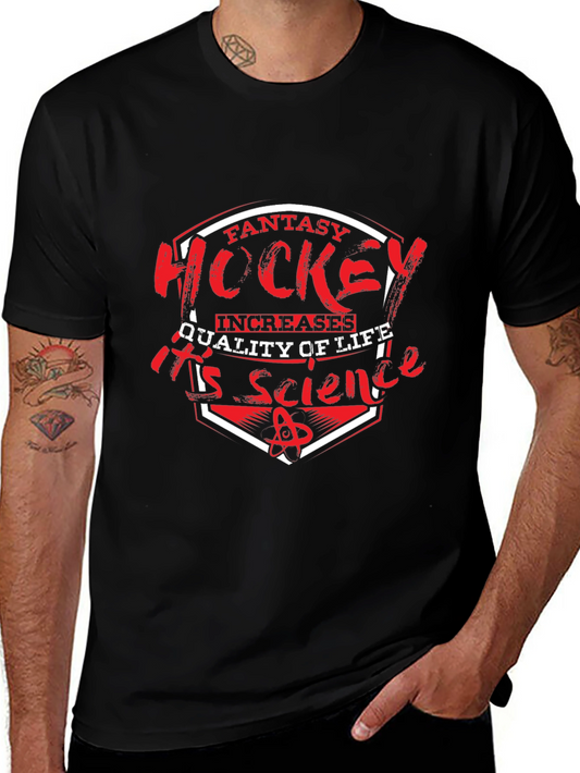 Fantasy Hockey is Science Black T-Shirt