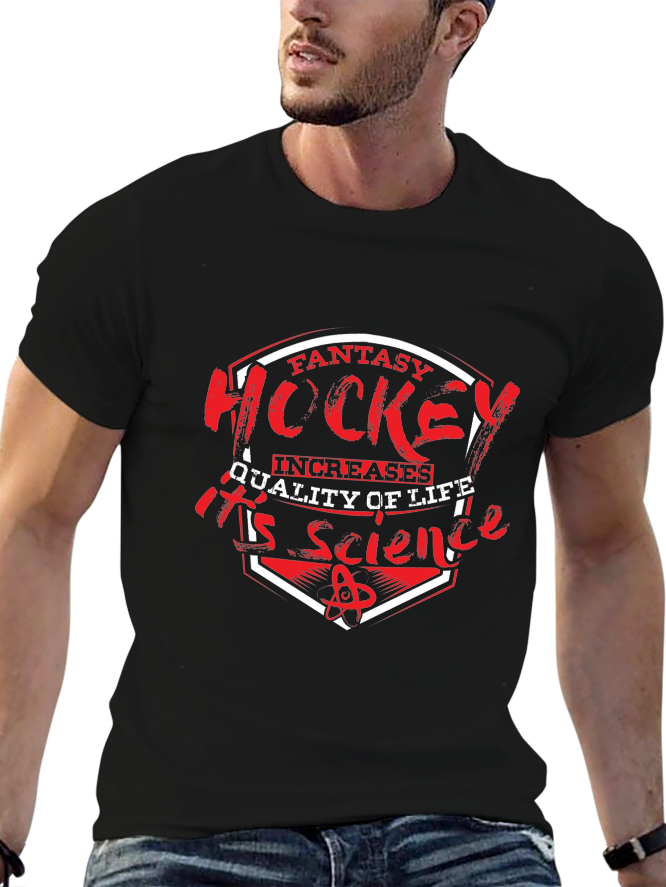 Fantasy Hockey is Science Black T-Shirt
