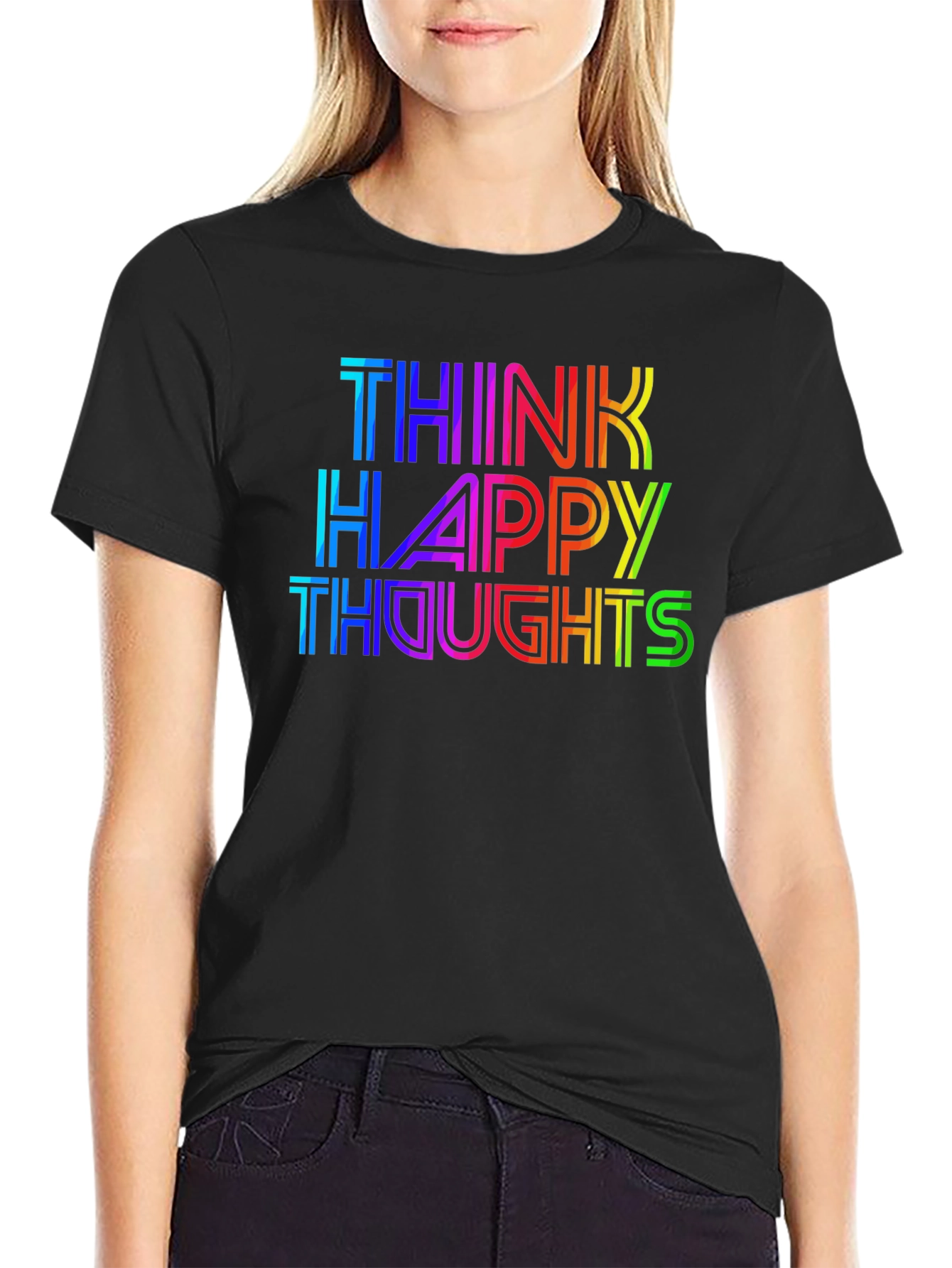 Think Happy Thoughts Rainbow T-Shirt