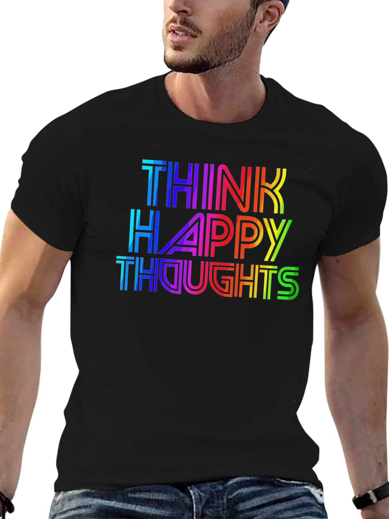 Think Happy Thoughts Rainbow T-Shirt