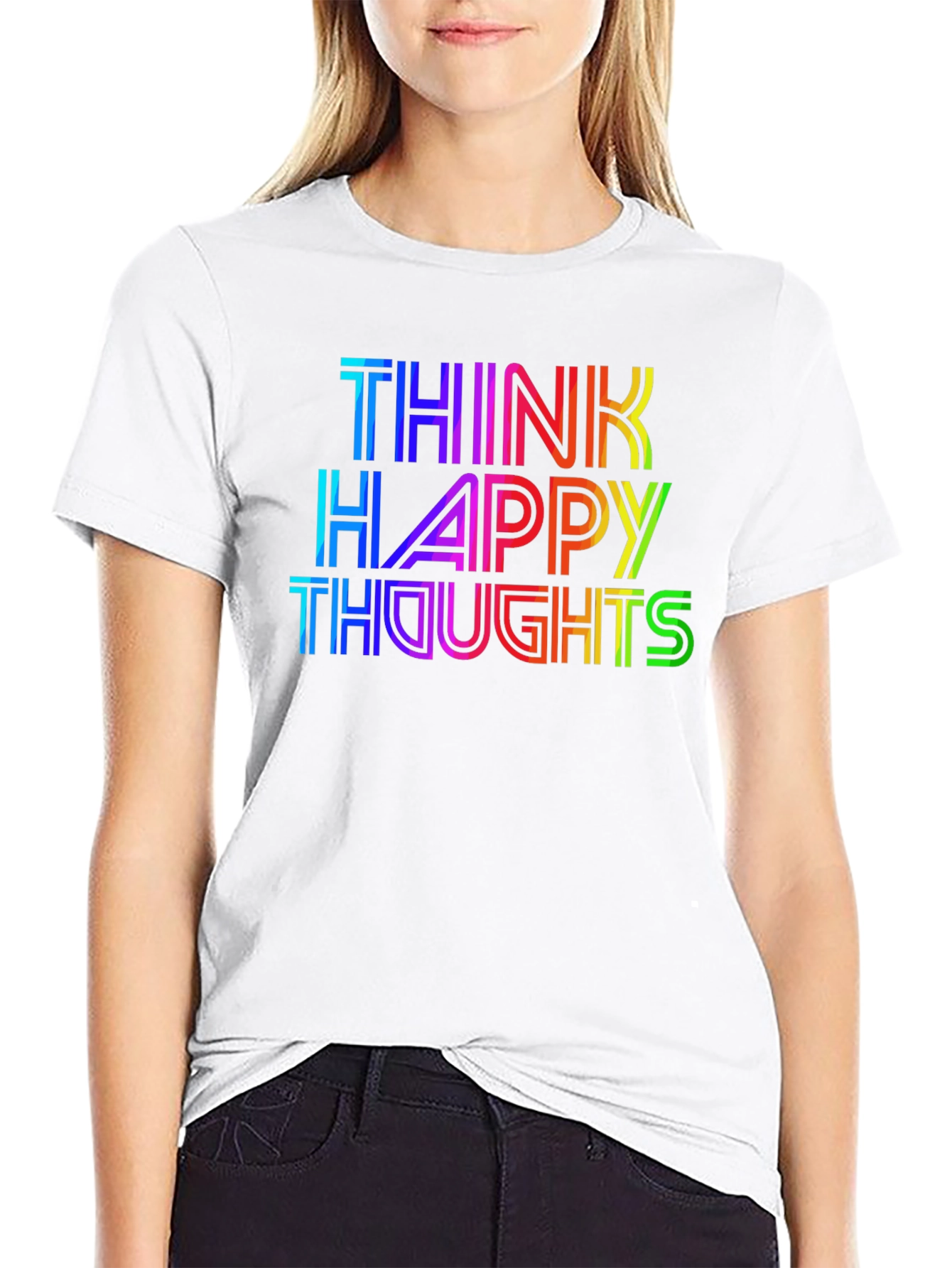 Think Happy Thoughts Rainbow T-Shirt