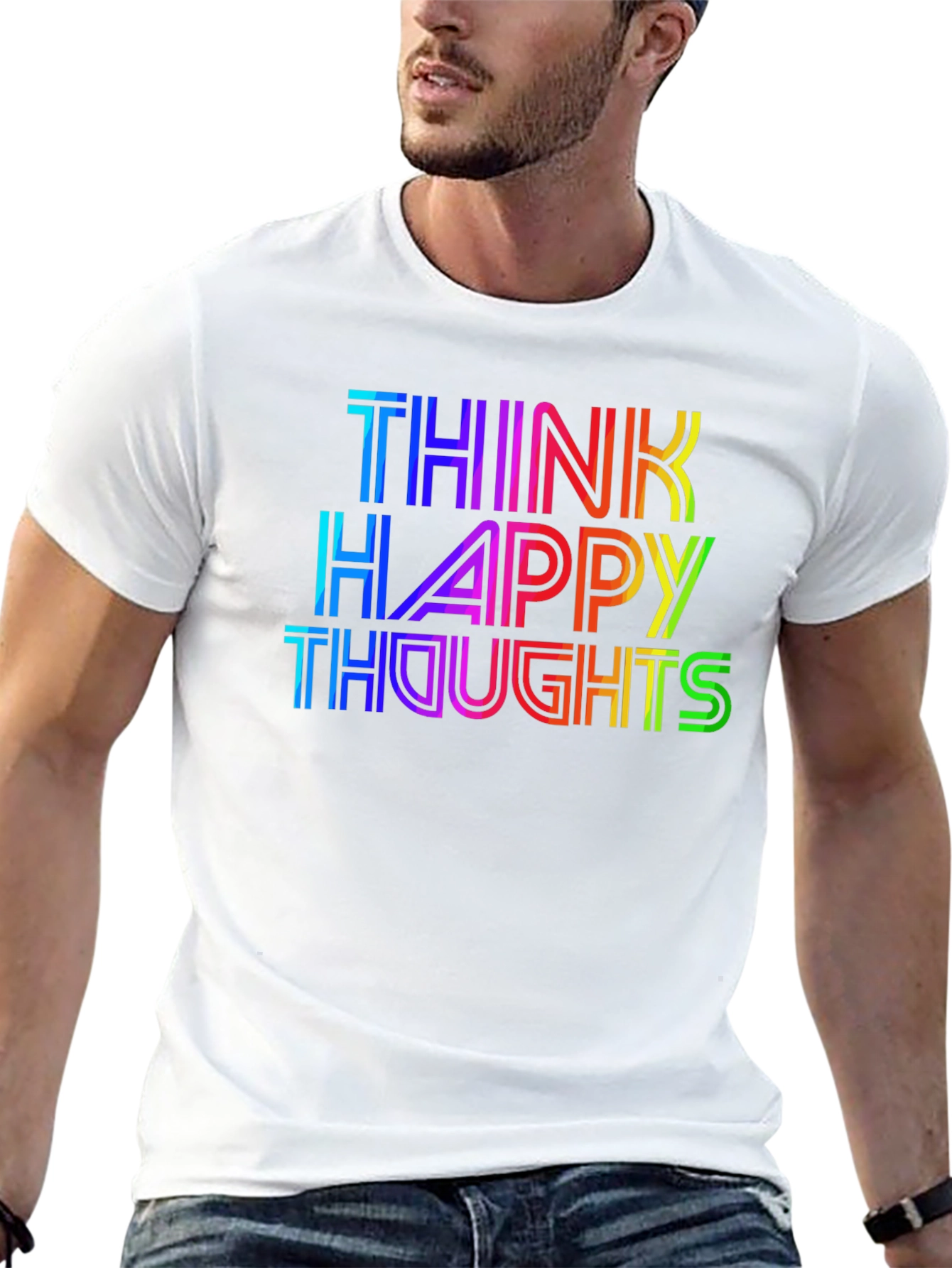 Think Happy Thoughts Rainbow T-Shirt