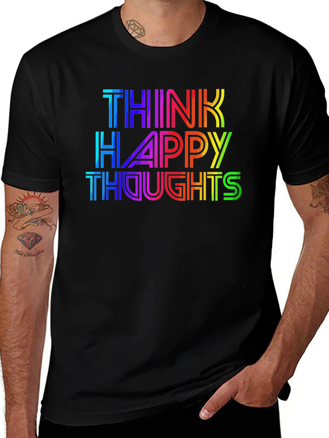 Think Happy Thoughts Rainbow T-Shirt