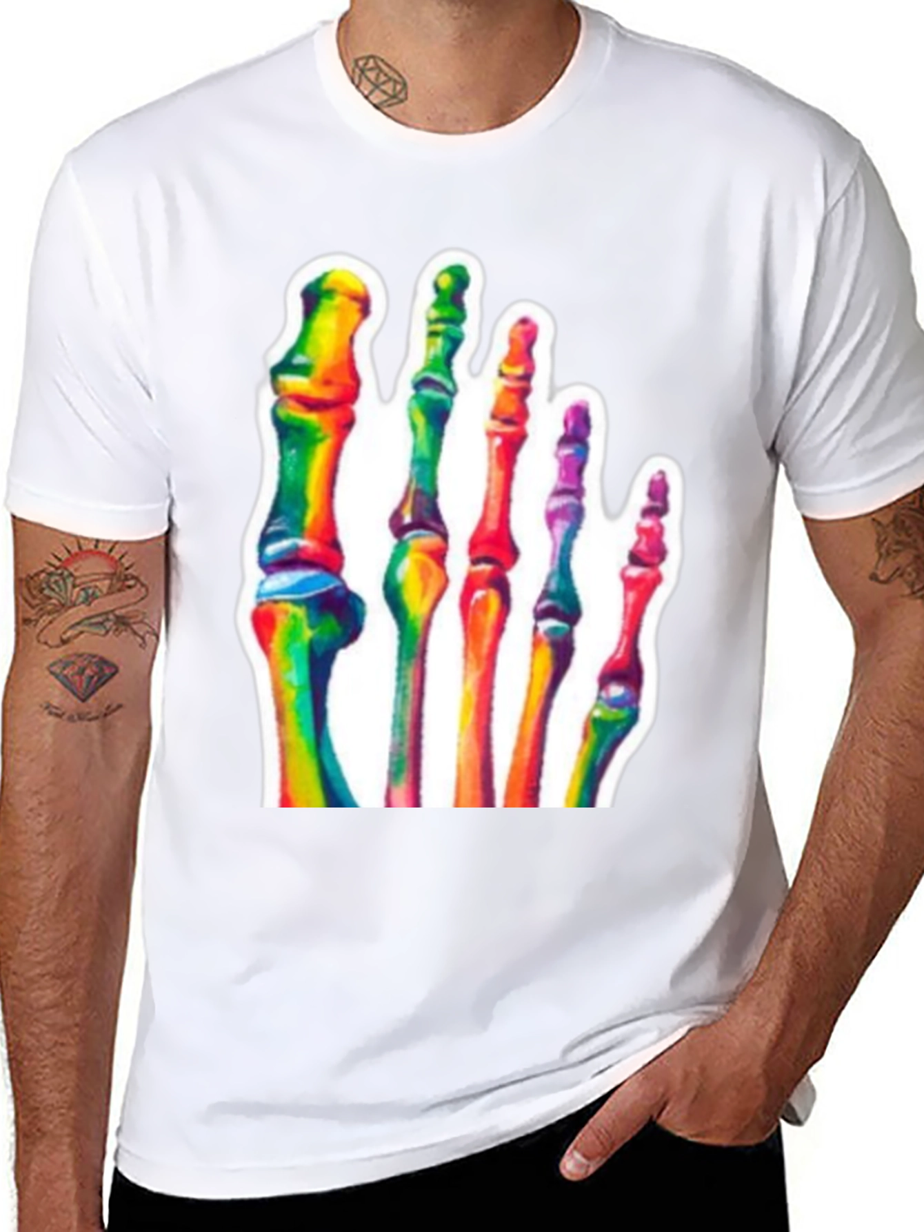 Rainbow Foot Bones T-Shirt