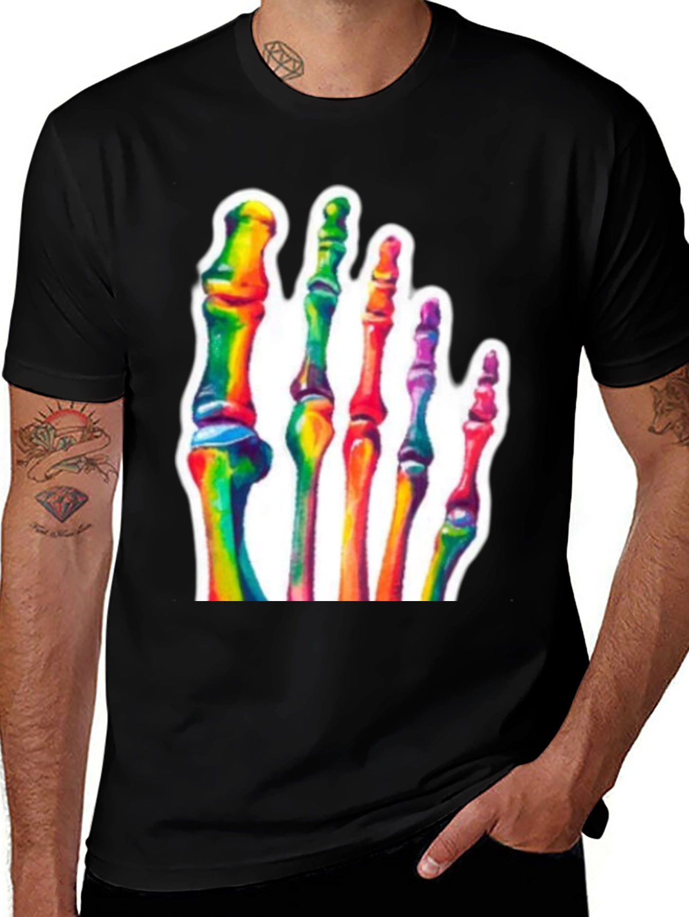 Rainbow Foot Bones T-Shirt